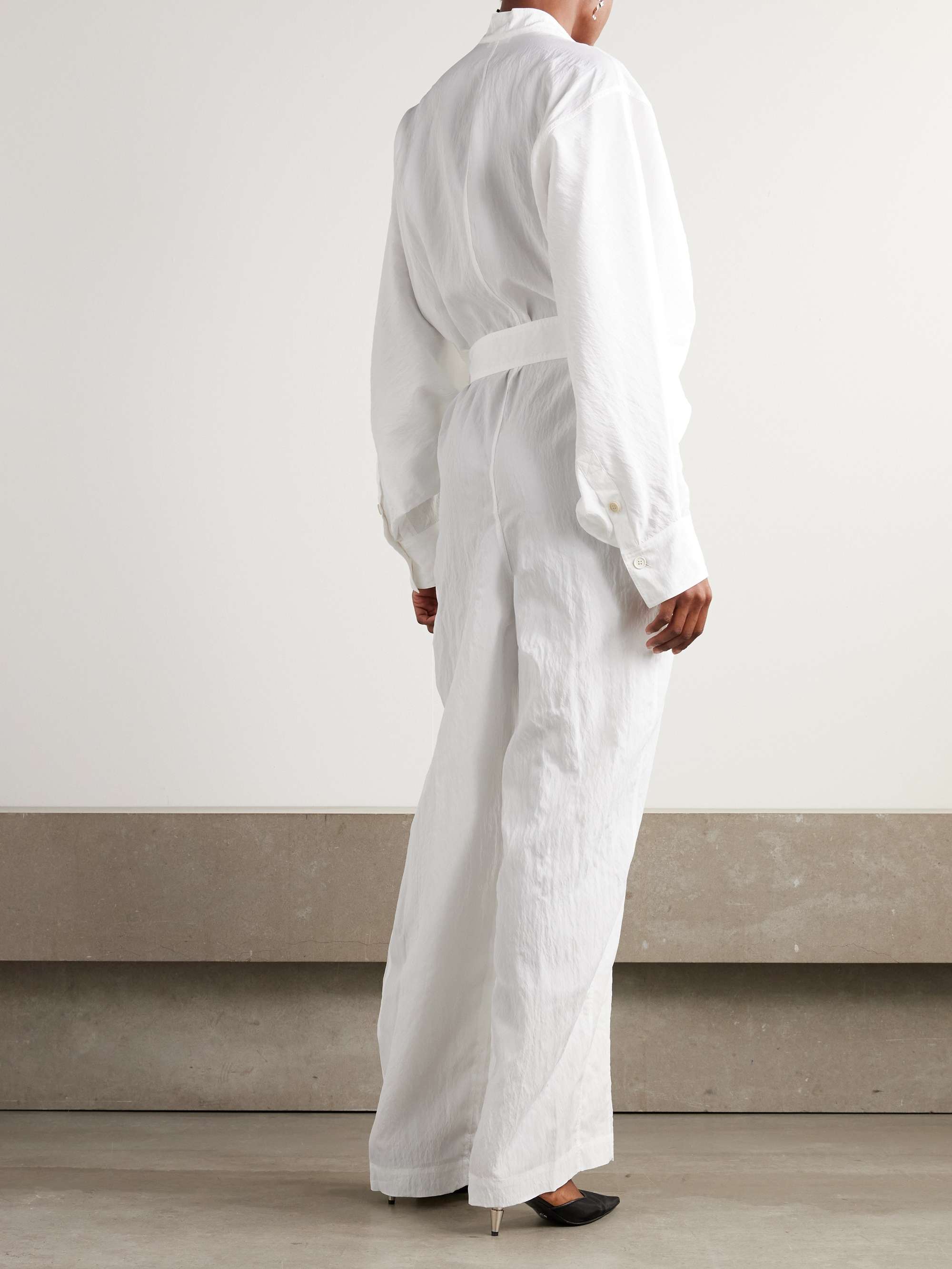 Belted crinkled-shell jumpsuit view