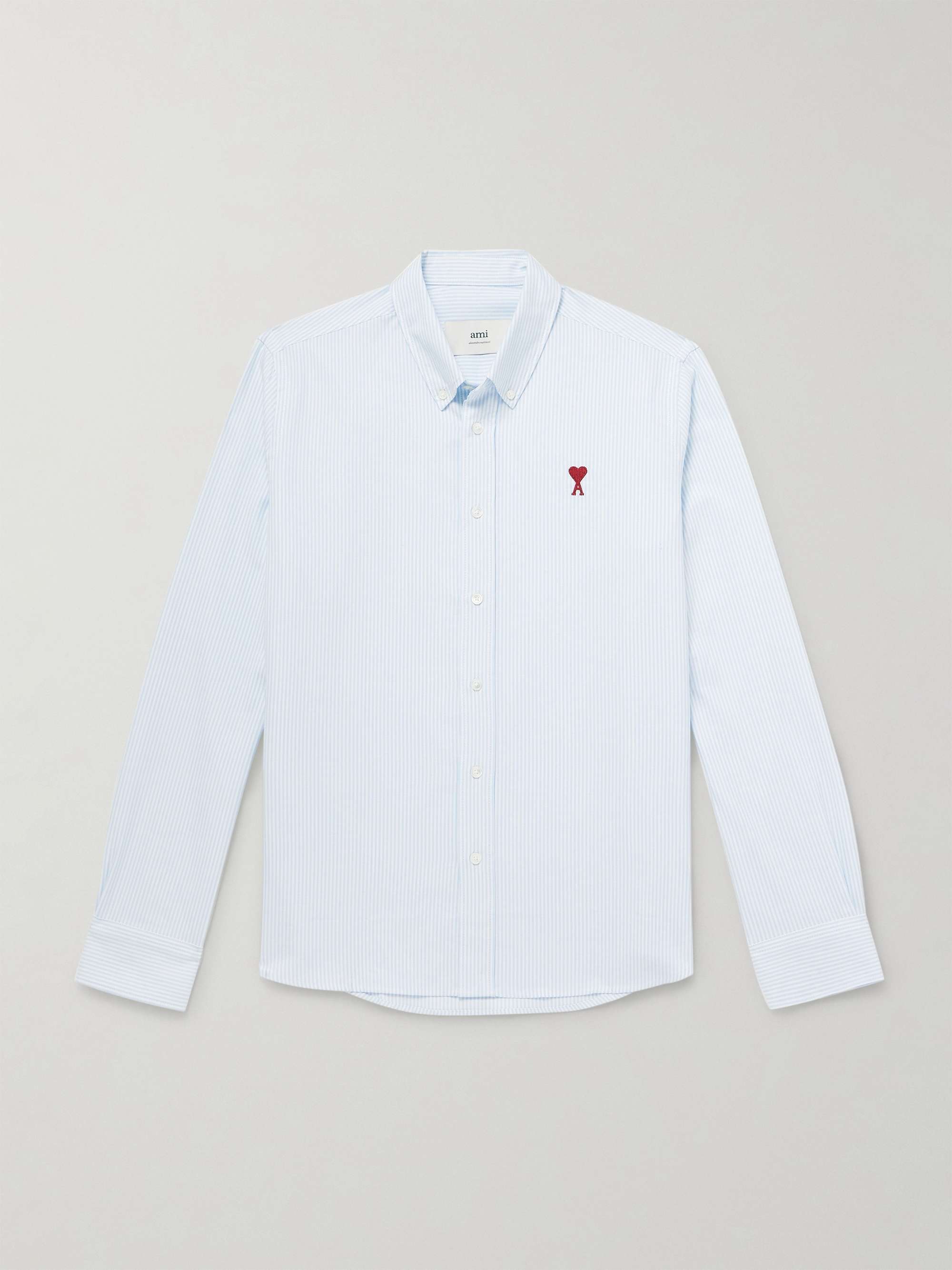 ADC Button-Down Collar Logo-Embroidered Striped Cotton Oxford Shirt view