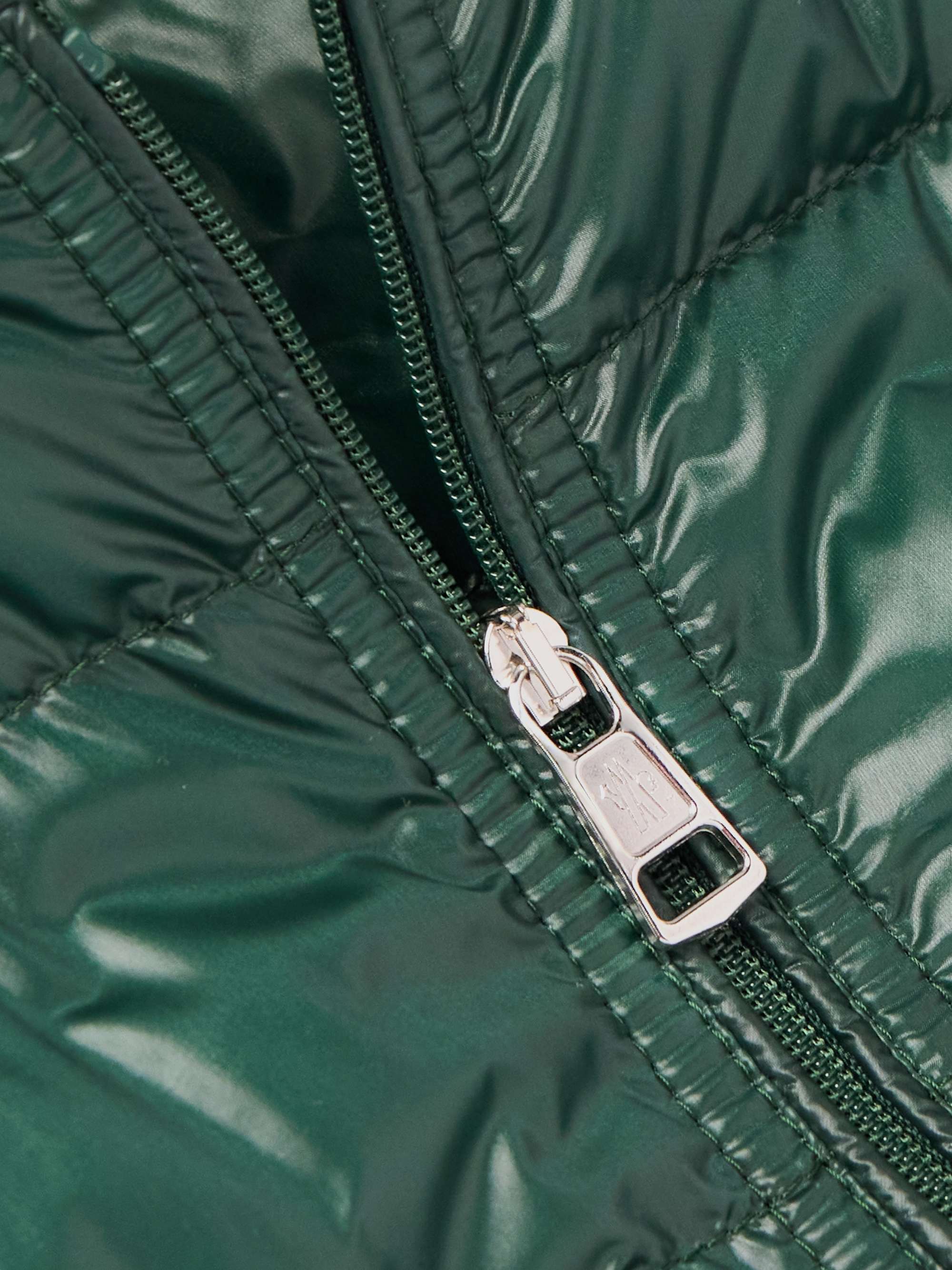 Acorus Logo-Appliquéd Quilted Glossed-Nylon Down Jacket view