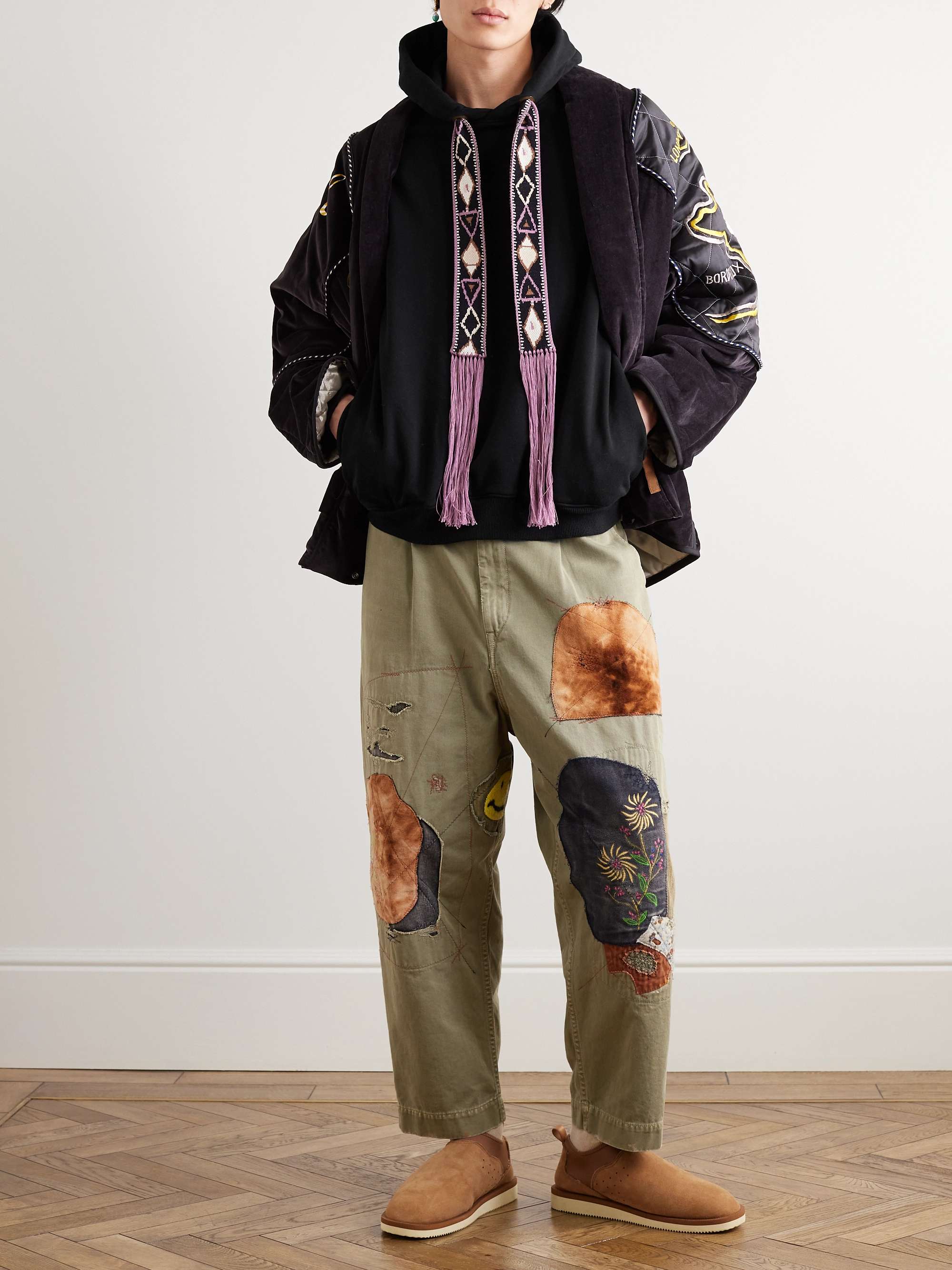 Maldives Jacquard-Trimmed Cotton-Blend Jersey Hoodie view