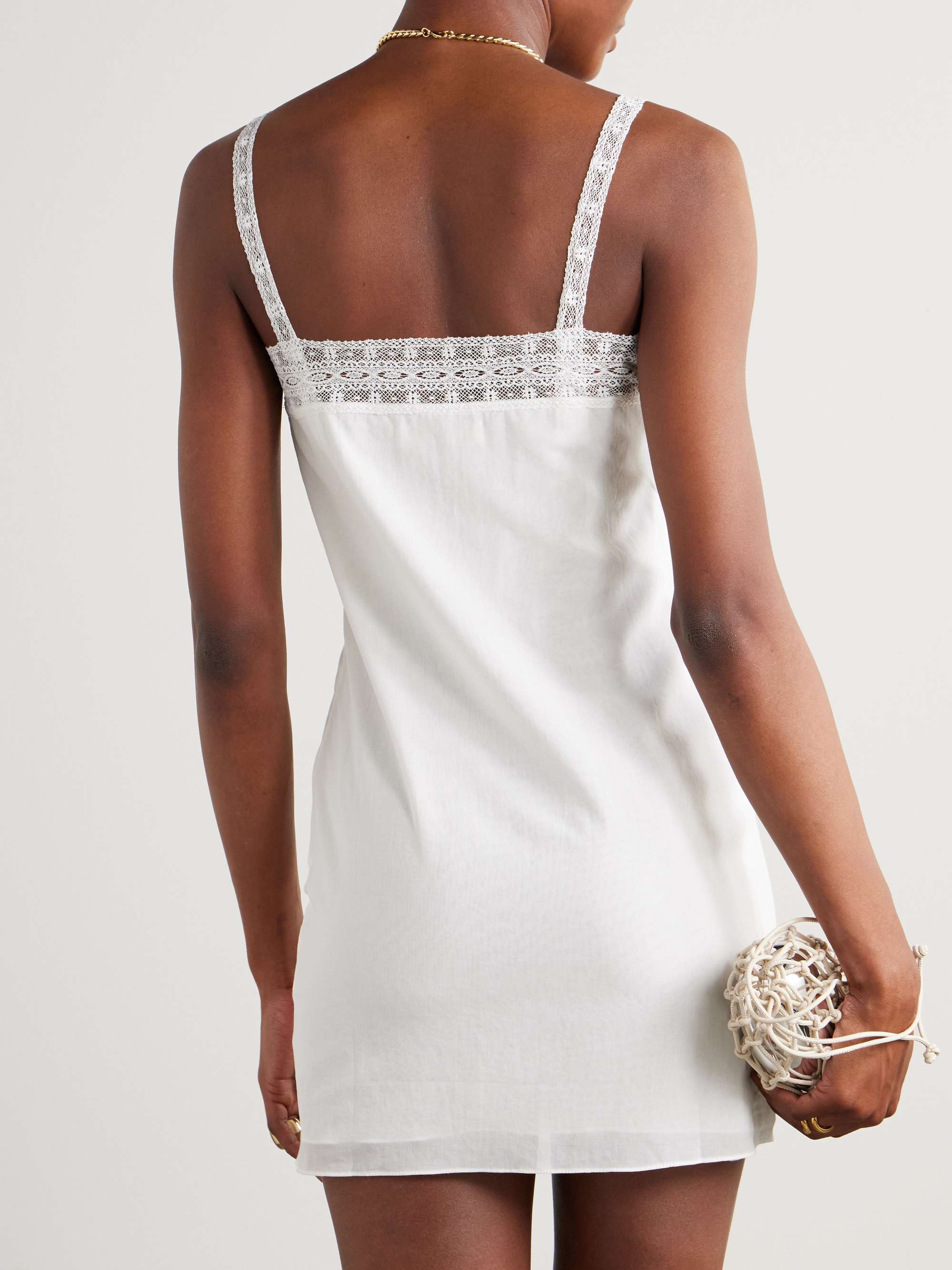 Lace-trimmed cotton-poplin mini dress view