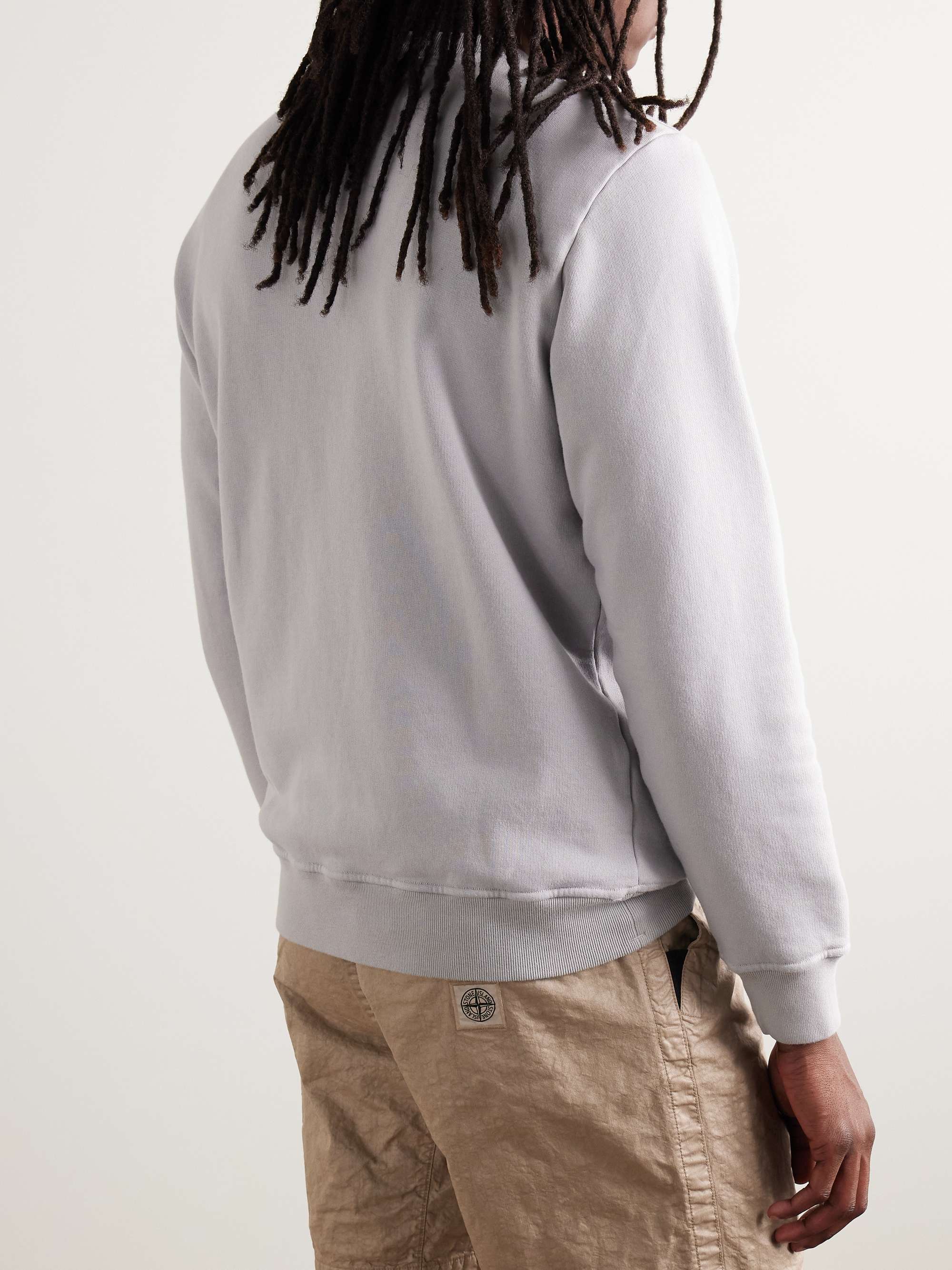 Logo-Embroidered Garment-Dyed Cotton-Jersey Sweatshirt view