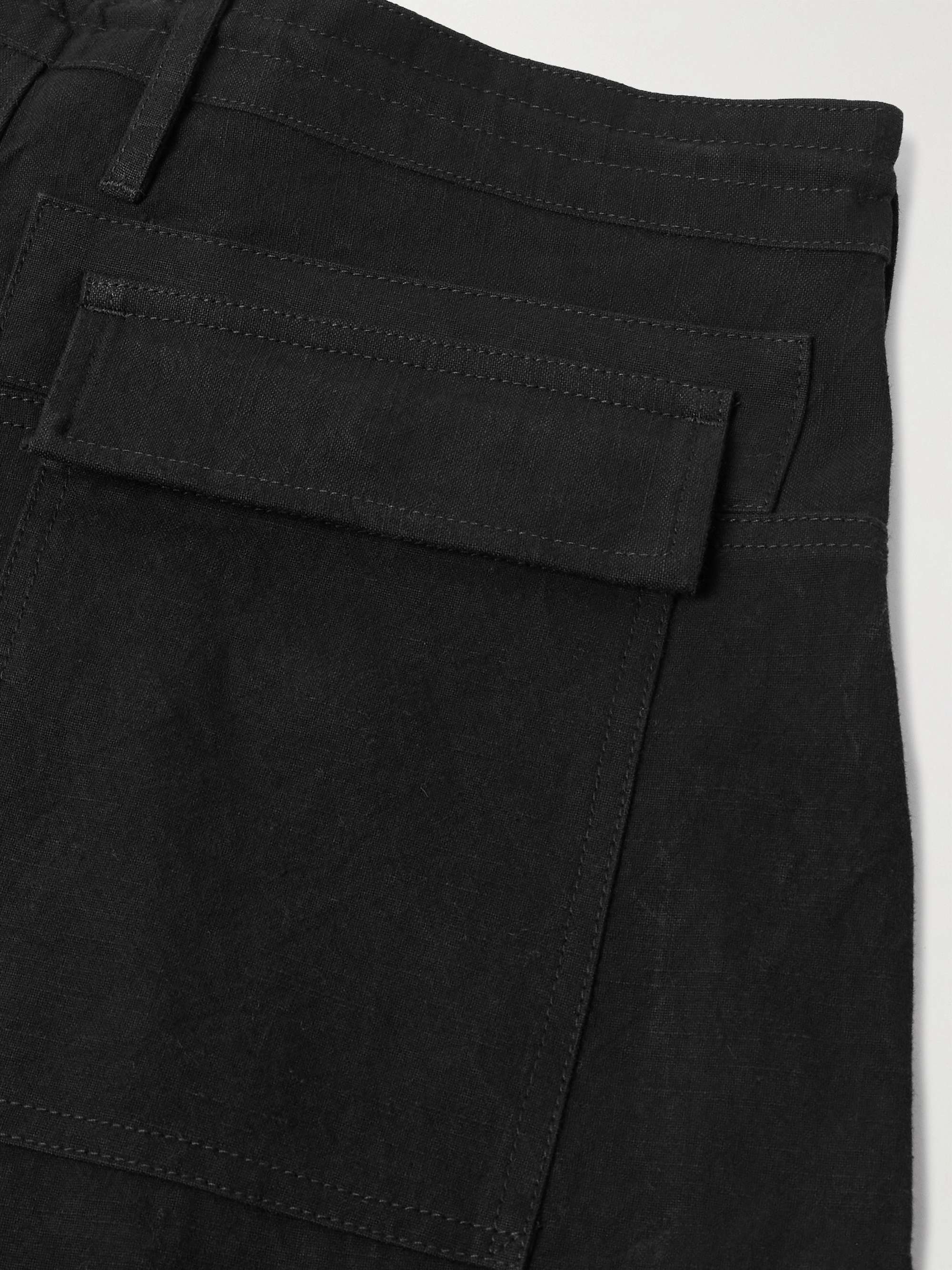 Forager Straight-Leg Pleated Organic Cotton Drawstring Cargo Trousers view