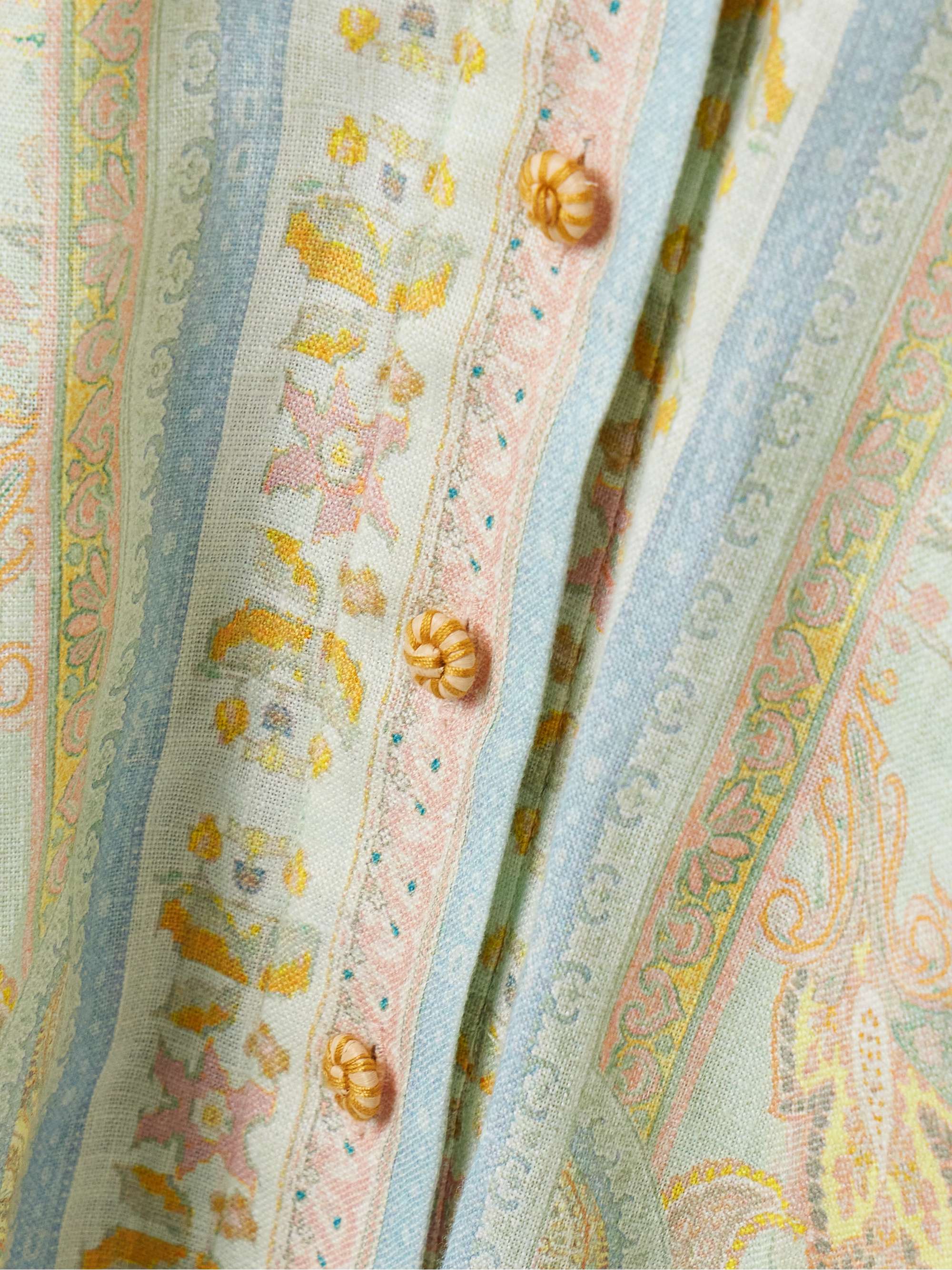 Acacia belted paisley-print linen mini shirt dress view