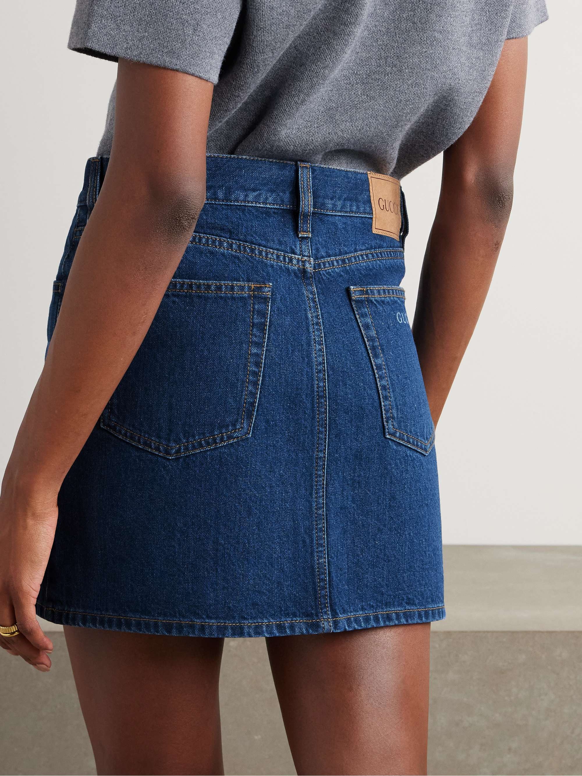 Denim mini skirt view