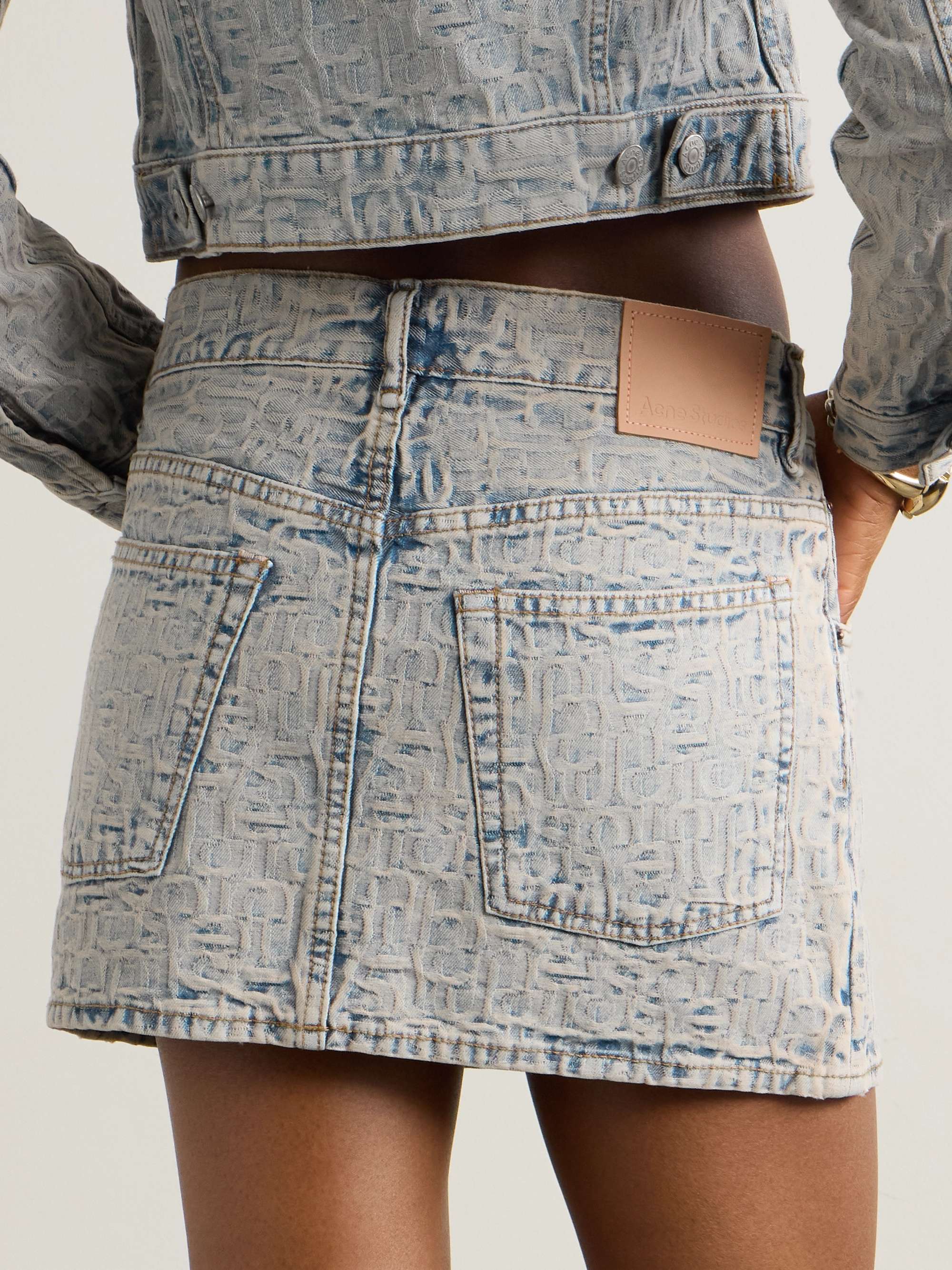 Denim-jacquard mini skirt view