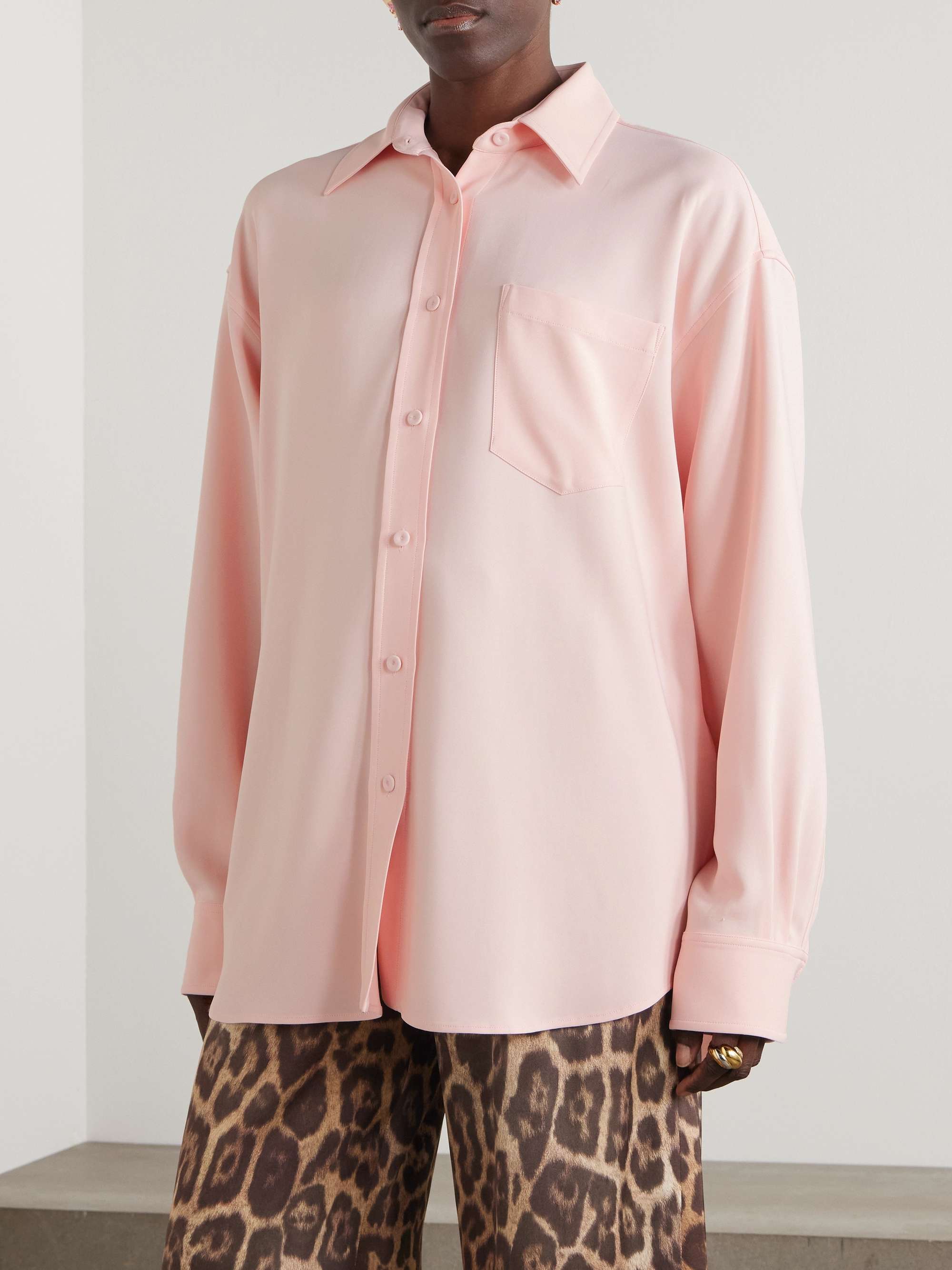 Oversized crepe shirt view