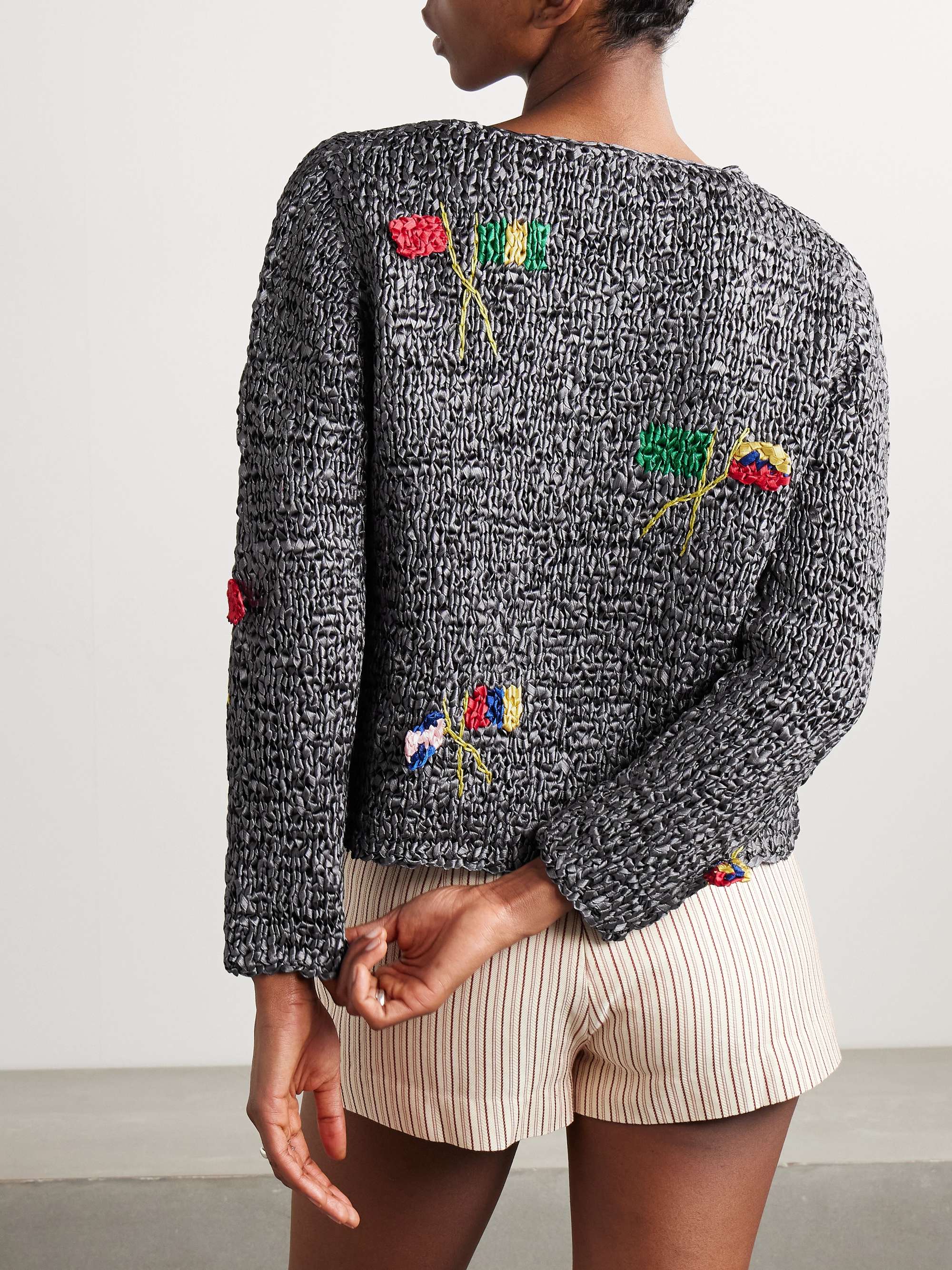 Promenade crocheted satin cardigan view