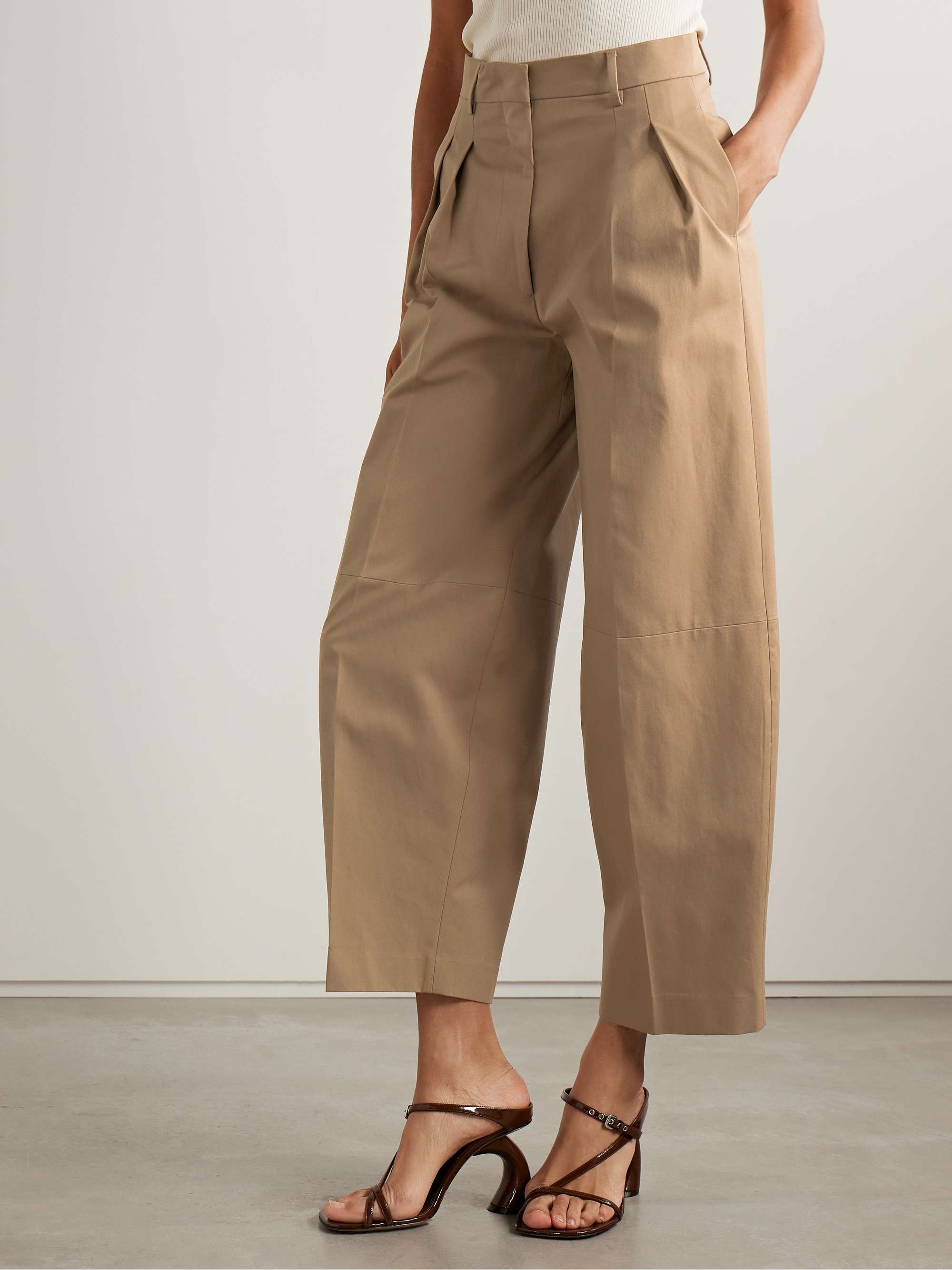 Dash pleated cotton-twill barrel-leg pants view