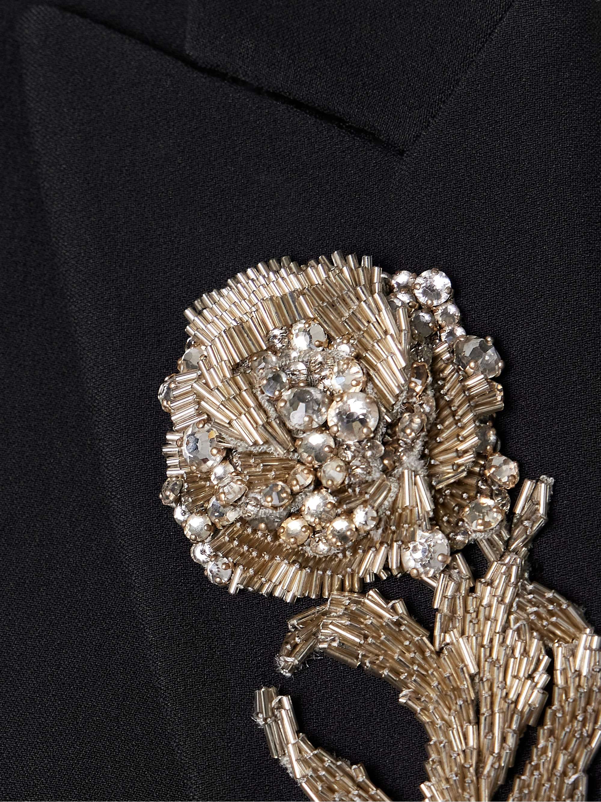 Embellished crepe blazer view