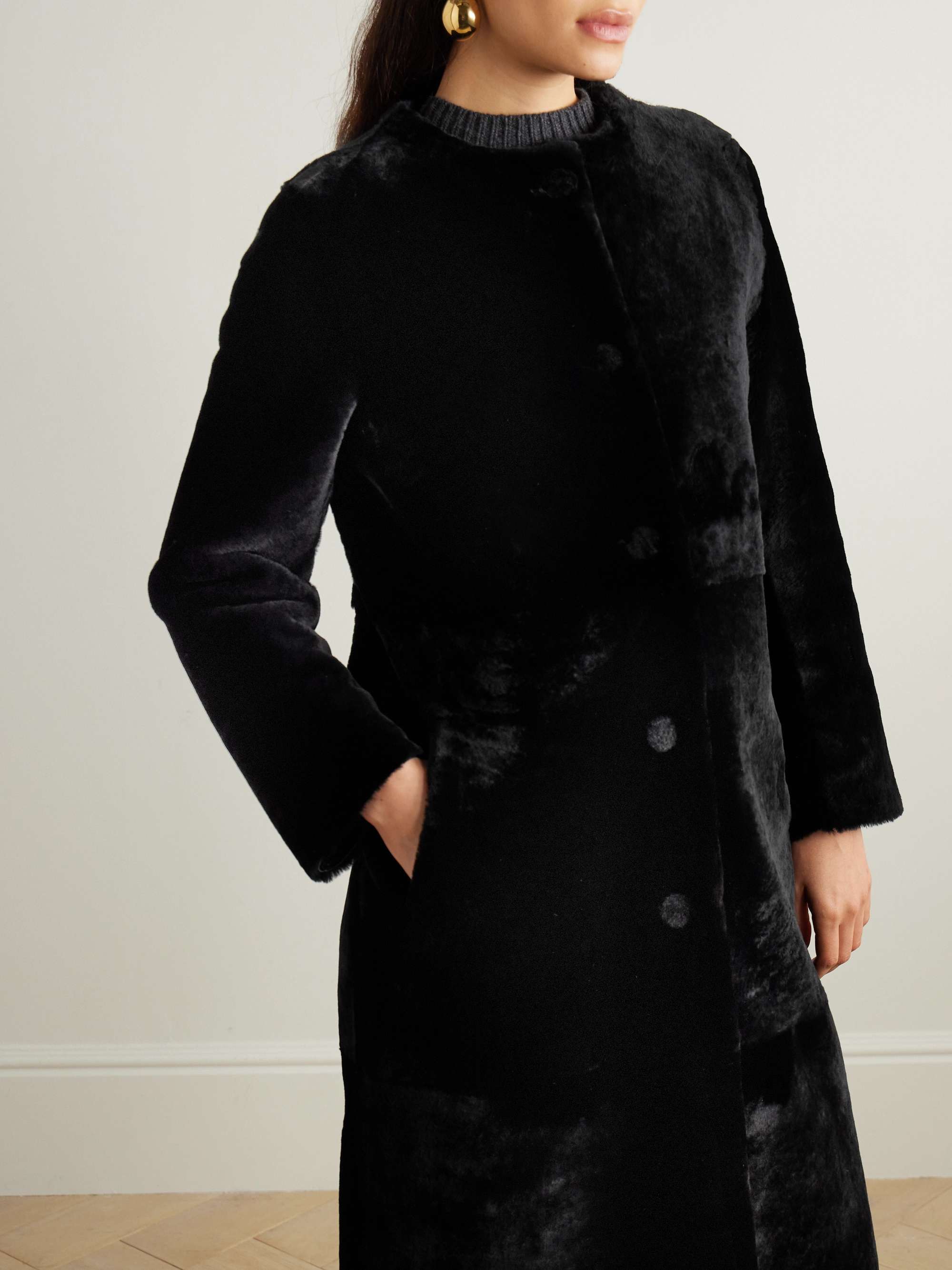 Daphne scarf-detailed shearling coat view