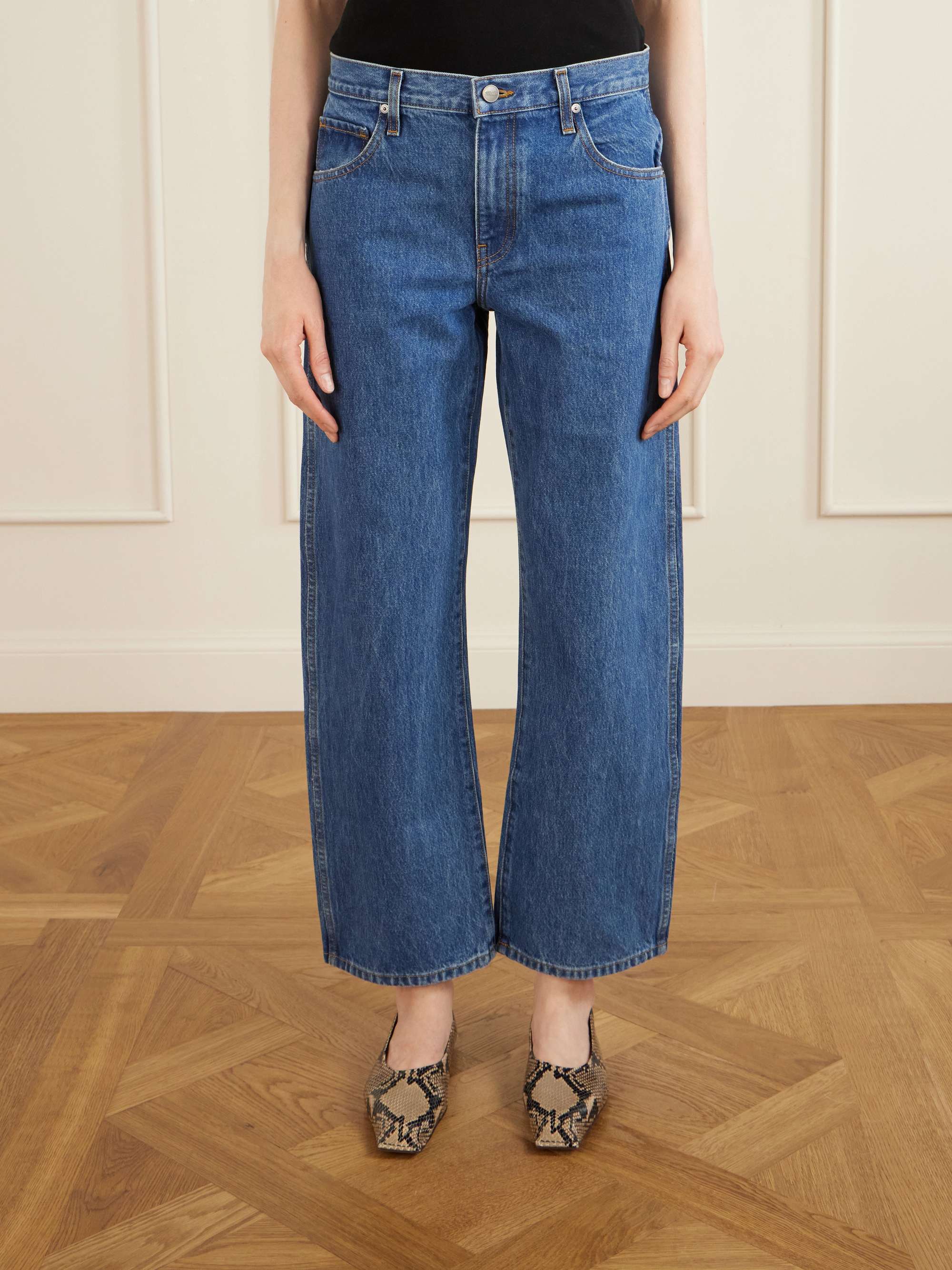 Kerrie distressed low-rise straight-leg jeans view