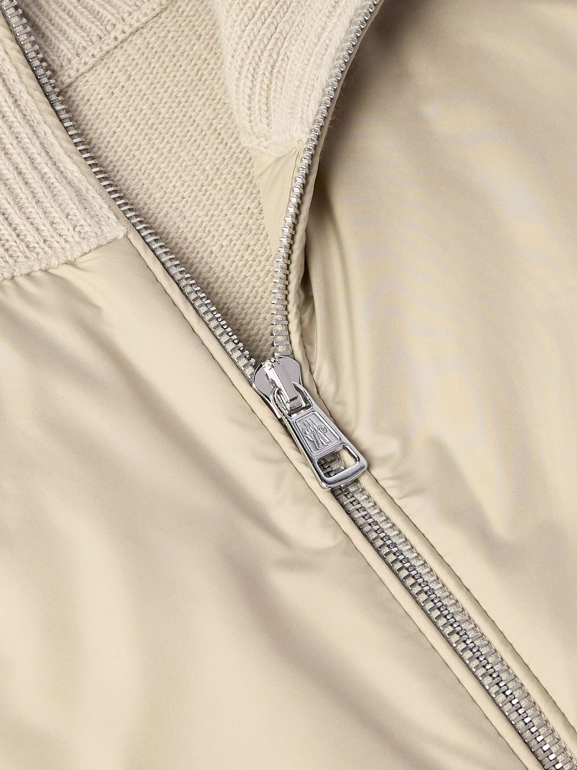 Padded Shell-Panelled Wool and Cashmere-Blend Down Zip-Up Cardigan view