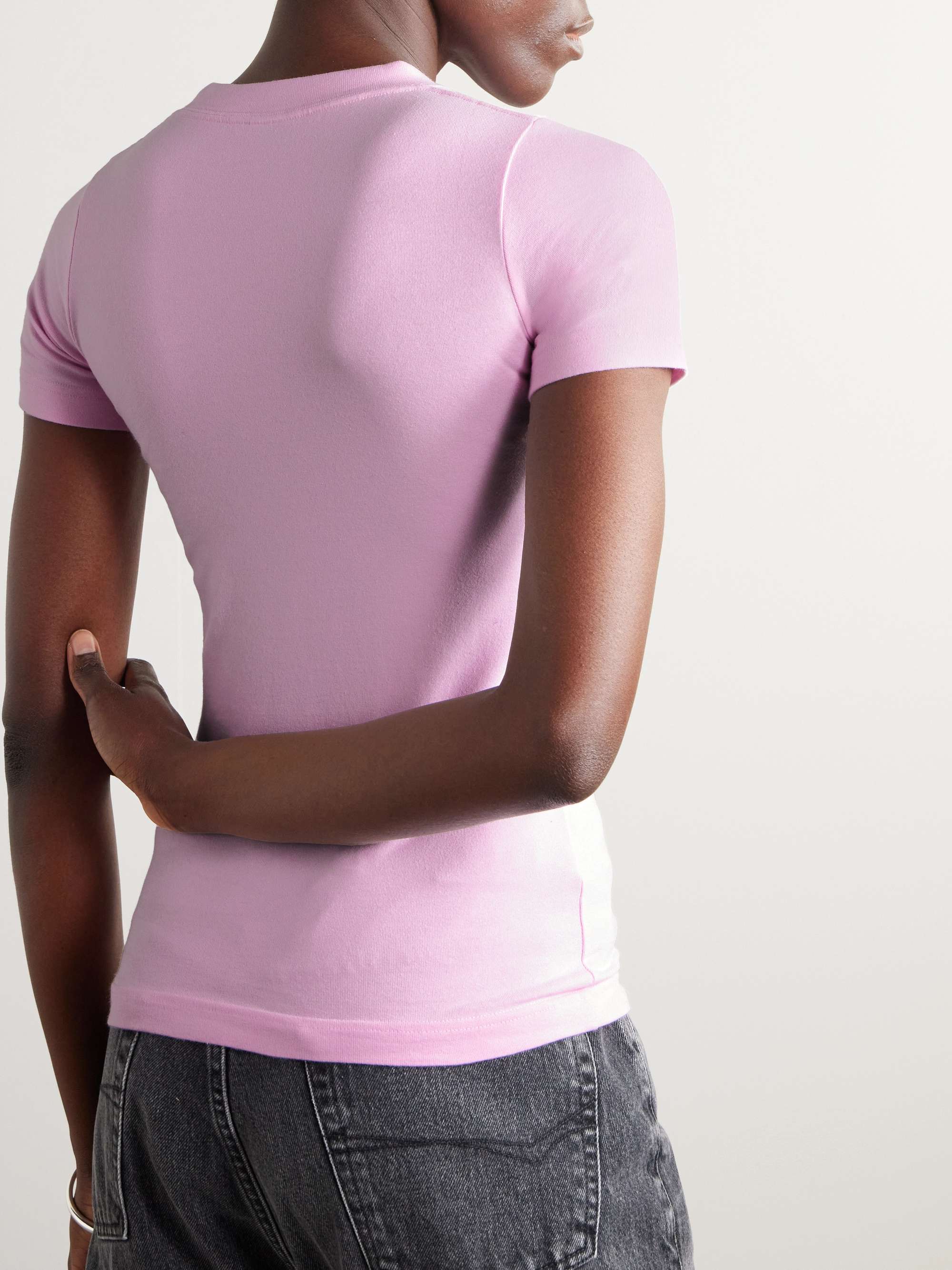 Embroidered stretch-cotton jersey T-shirt view