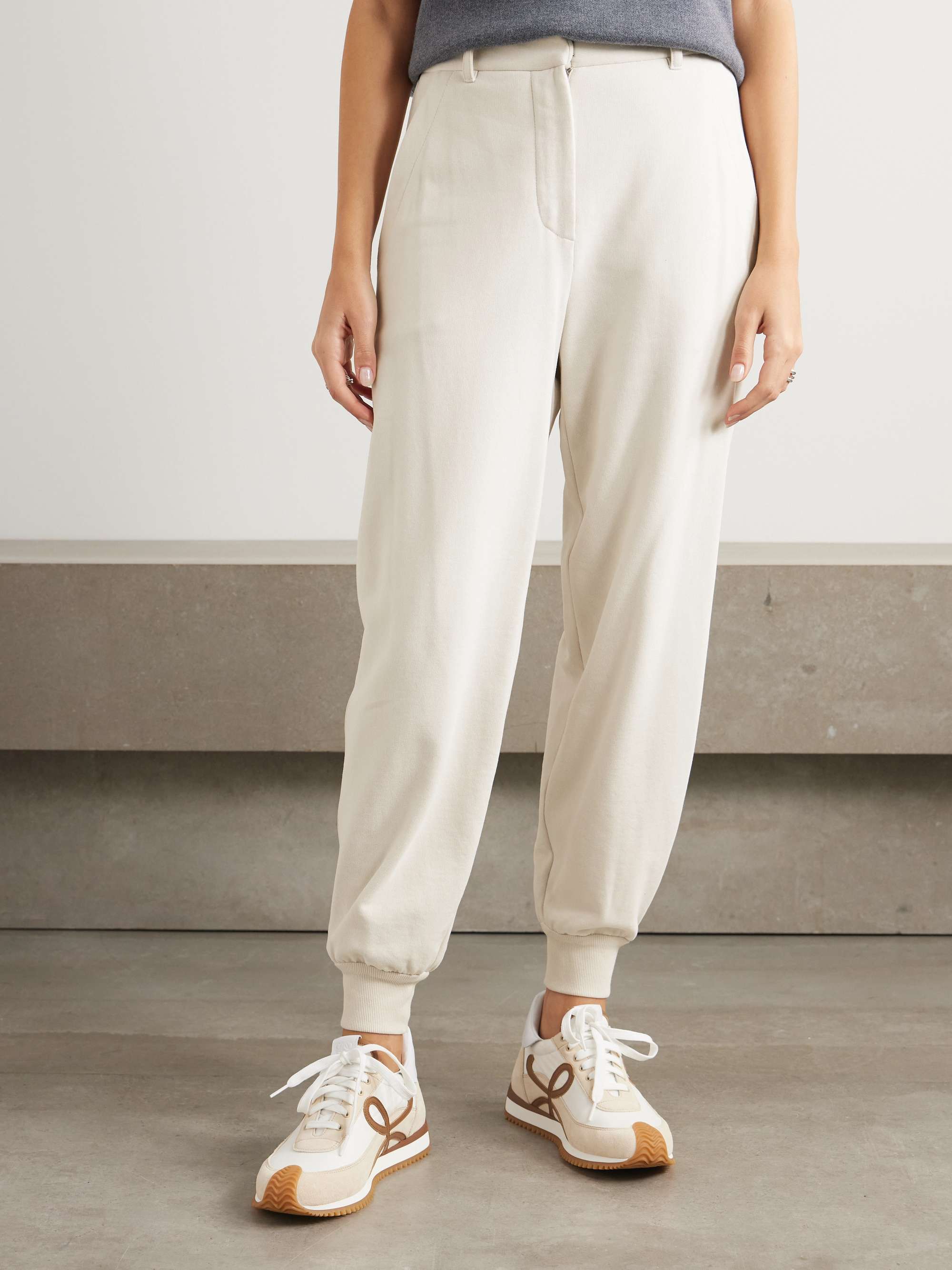 Cotton-jersey tapered pants view