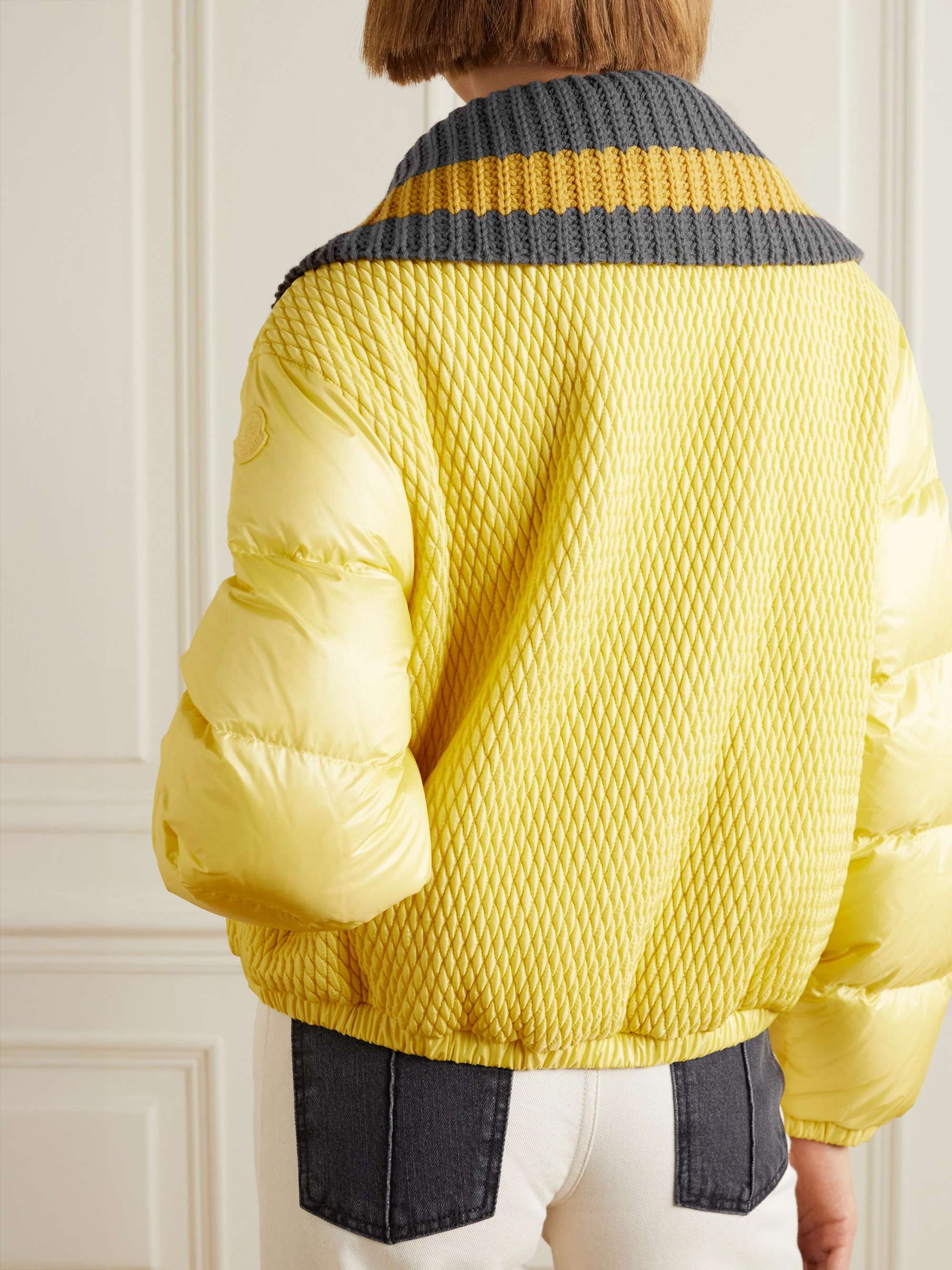 Apront cropped quilted shell down bomber jacket view