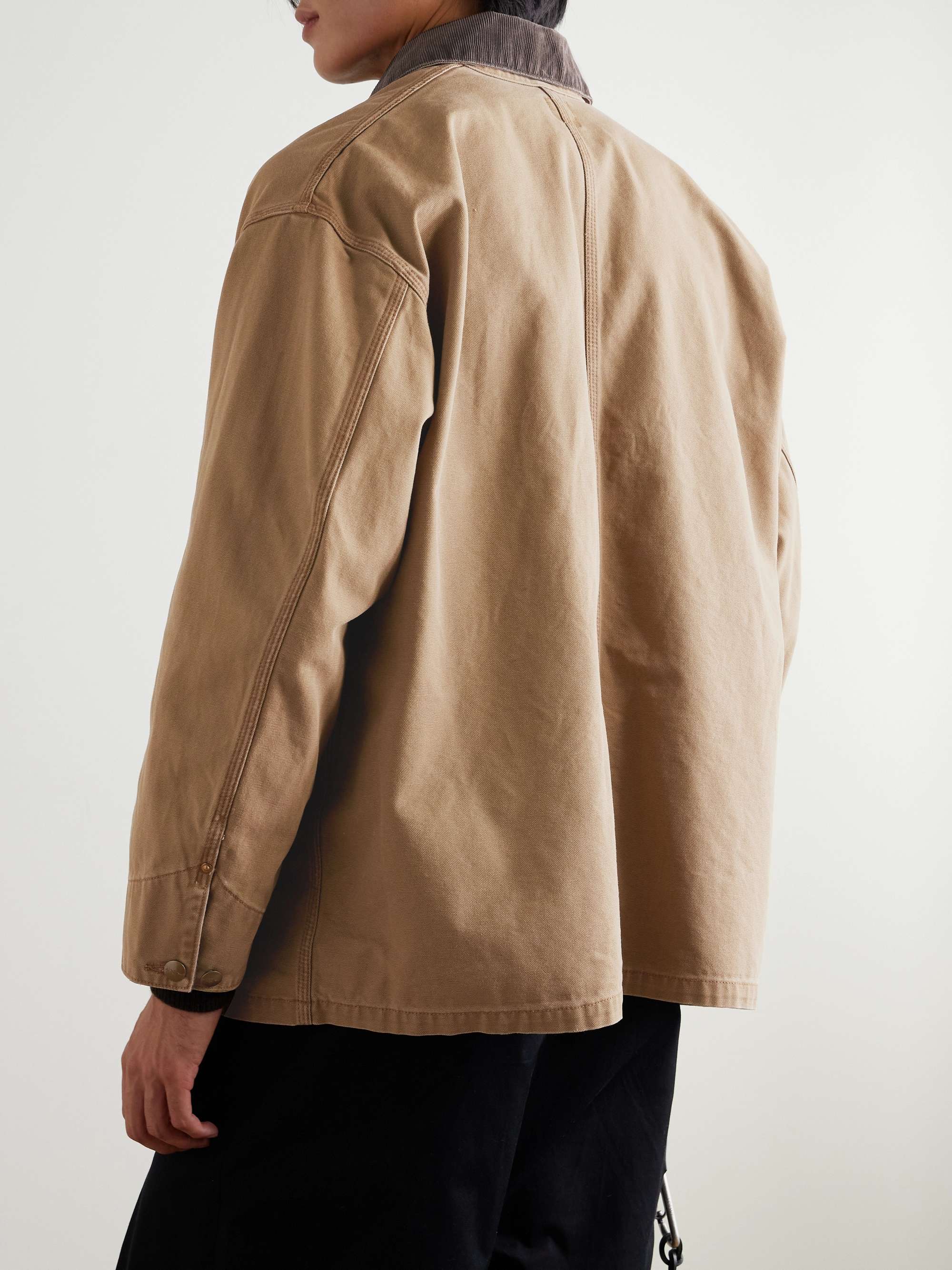 Corduroy-Trimmed Cotton-Canvas Chore Jacket view