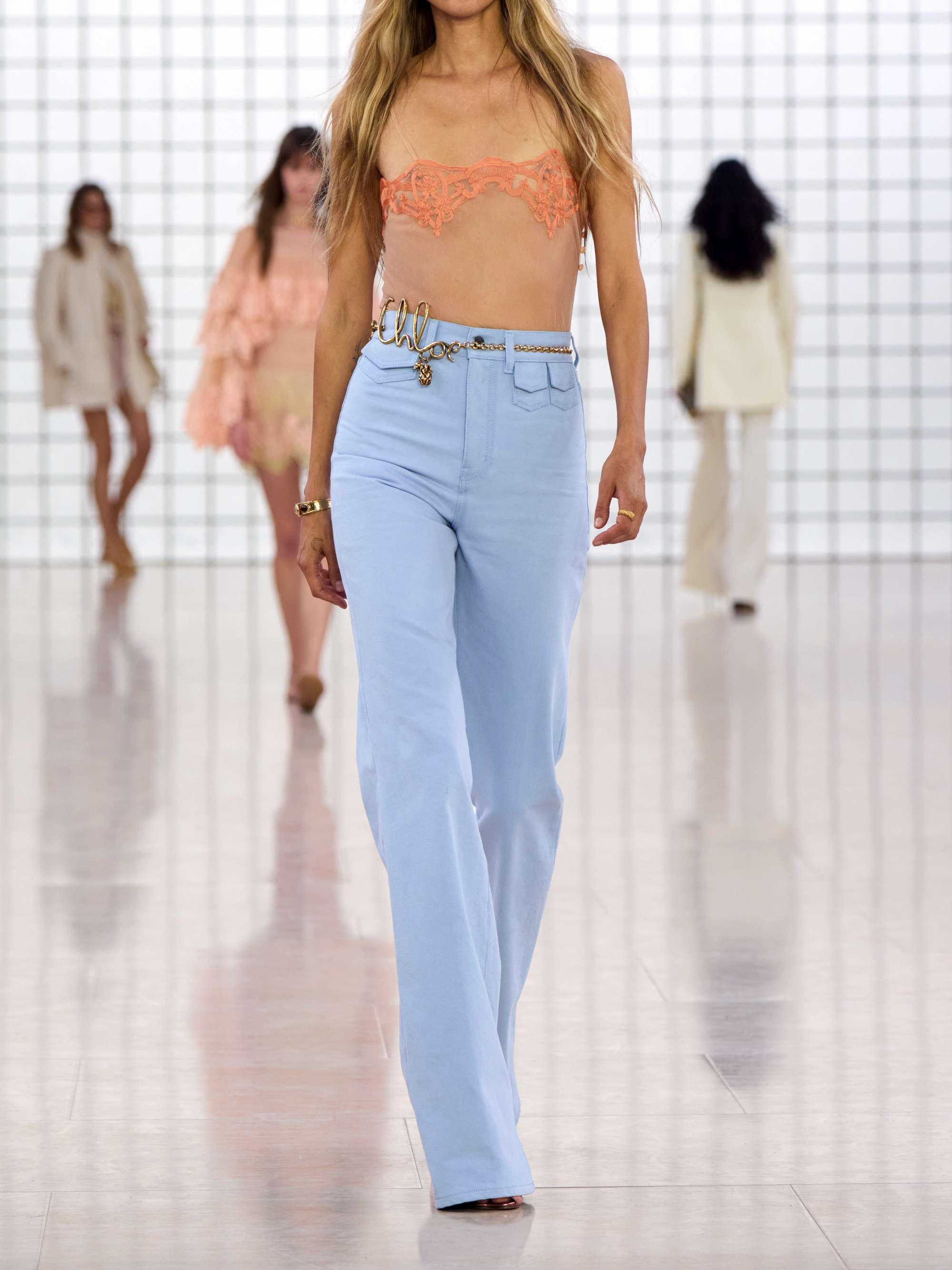 High-rise straight-leg jeans view
