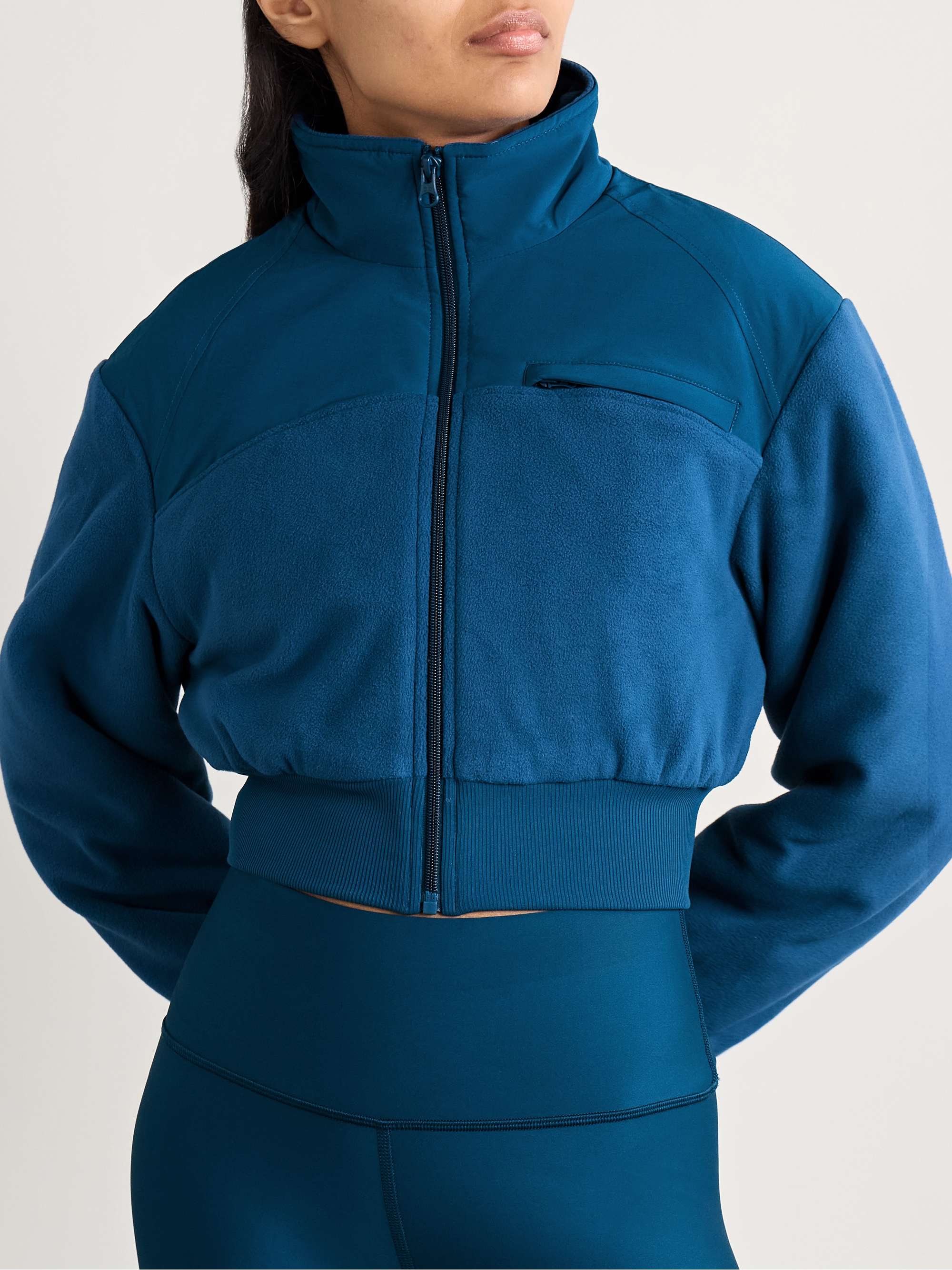 Wintry Mix cropped paneled fleece and shell jacket view