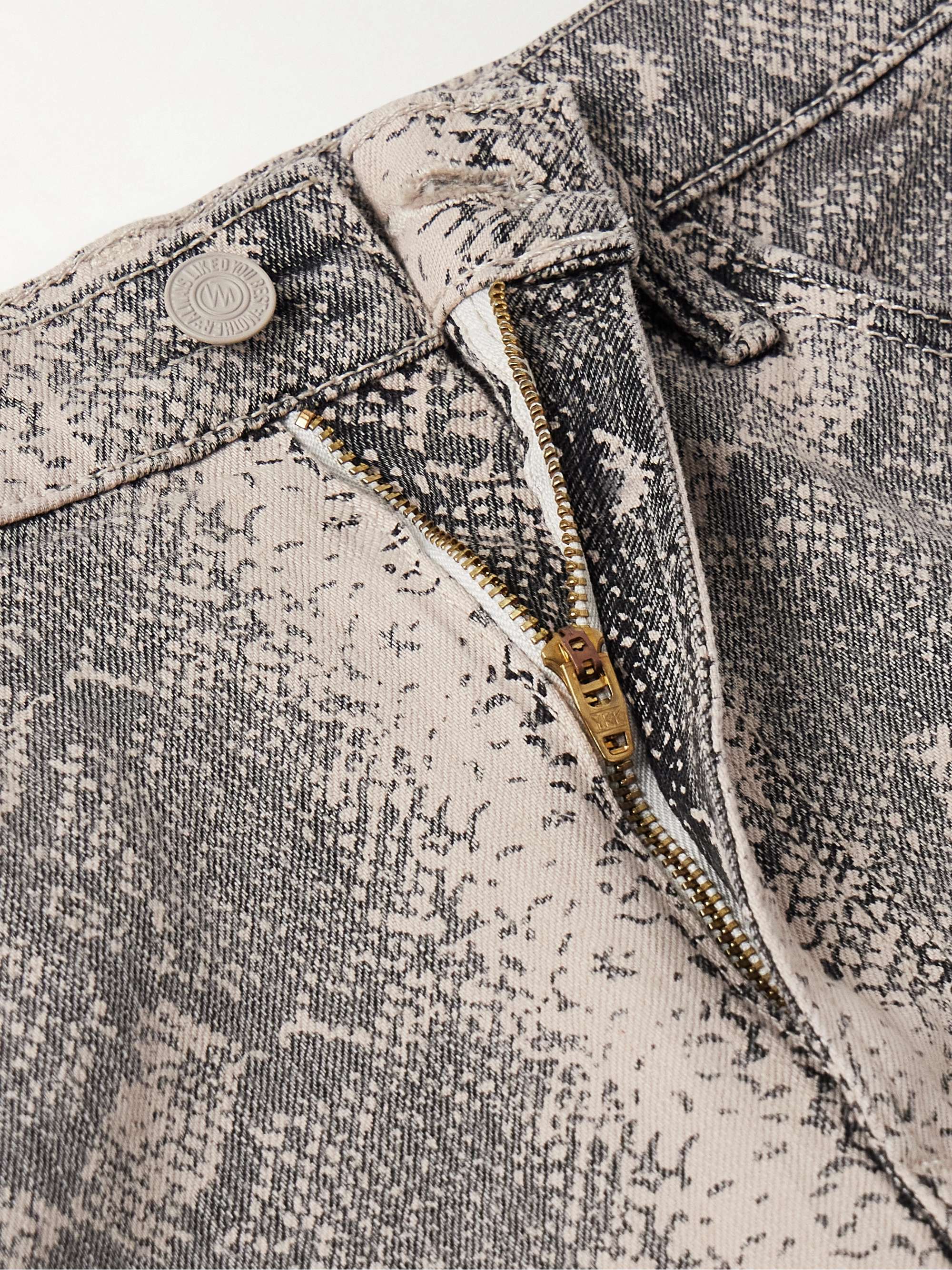 The Hustler cropped snake-print high-rise flared jeans view