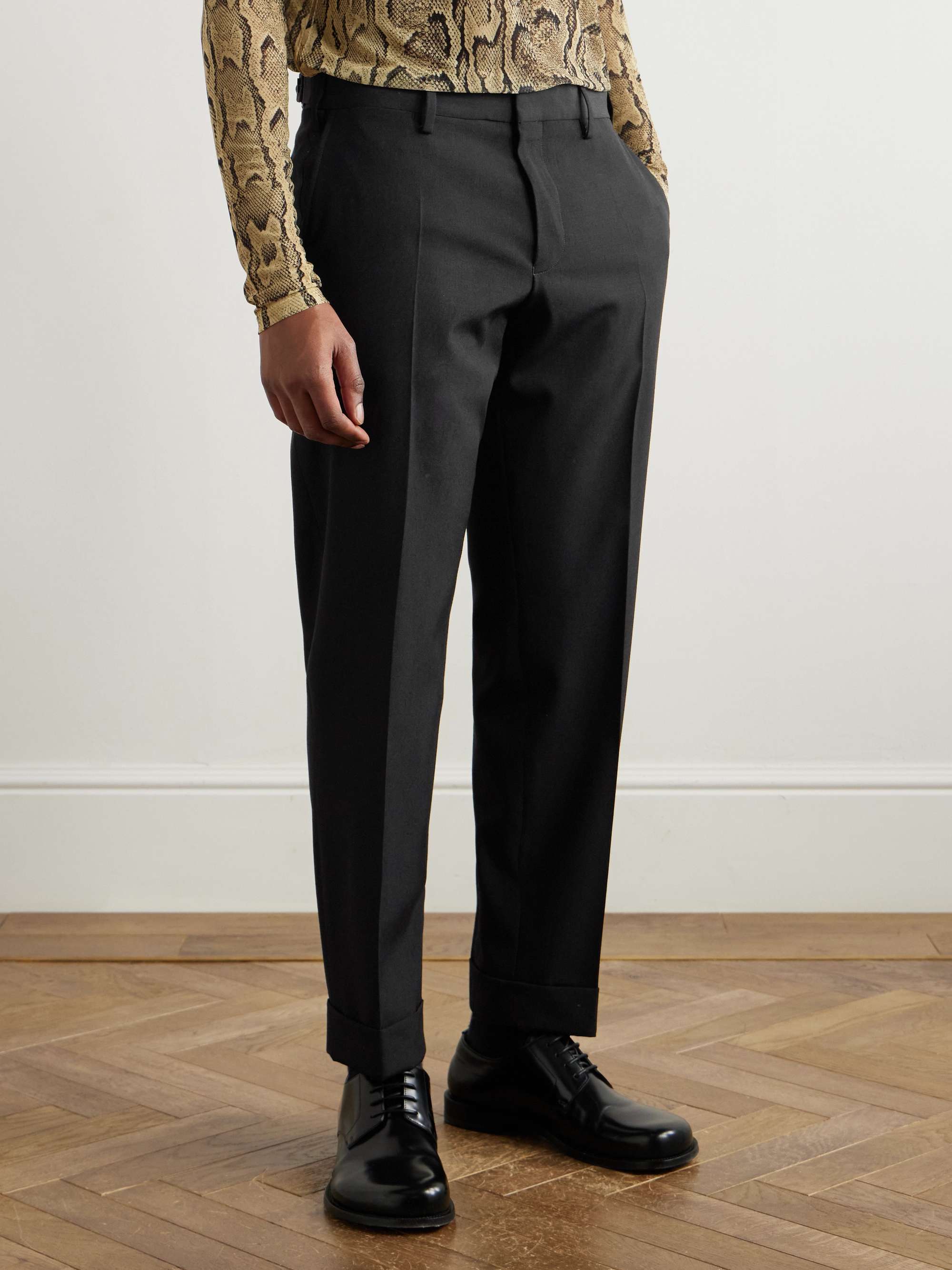 Slim-Fit Straight-Leg Wool Trousers view