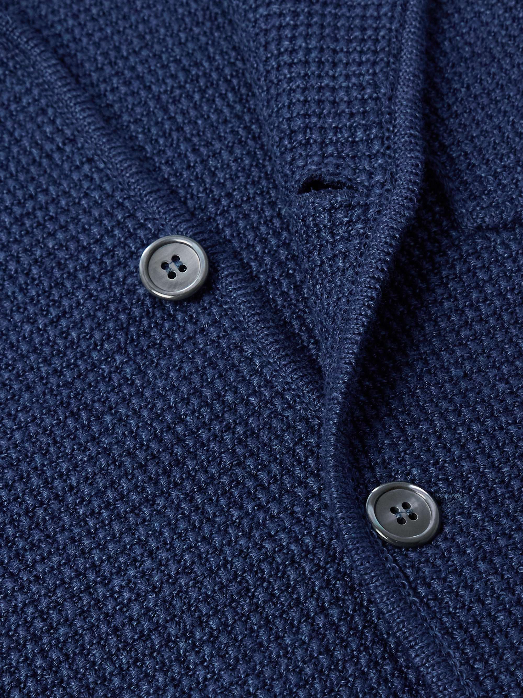 Slim-Fit Striped Linen-Blend Cardigan view