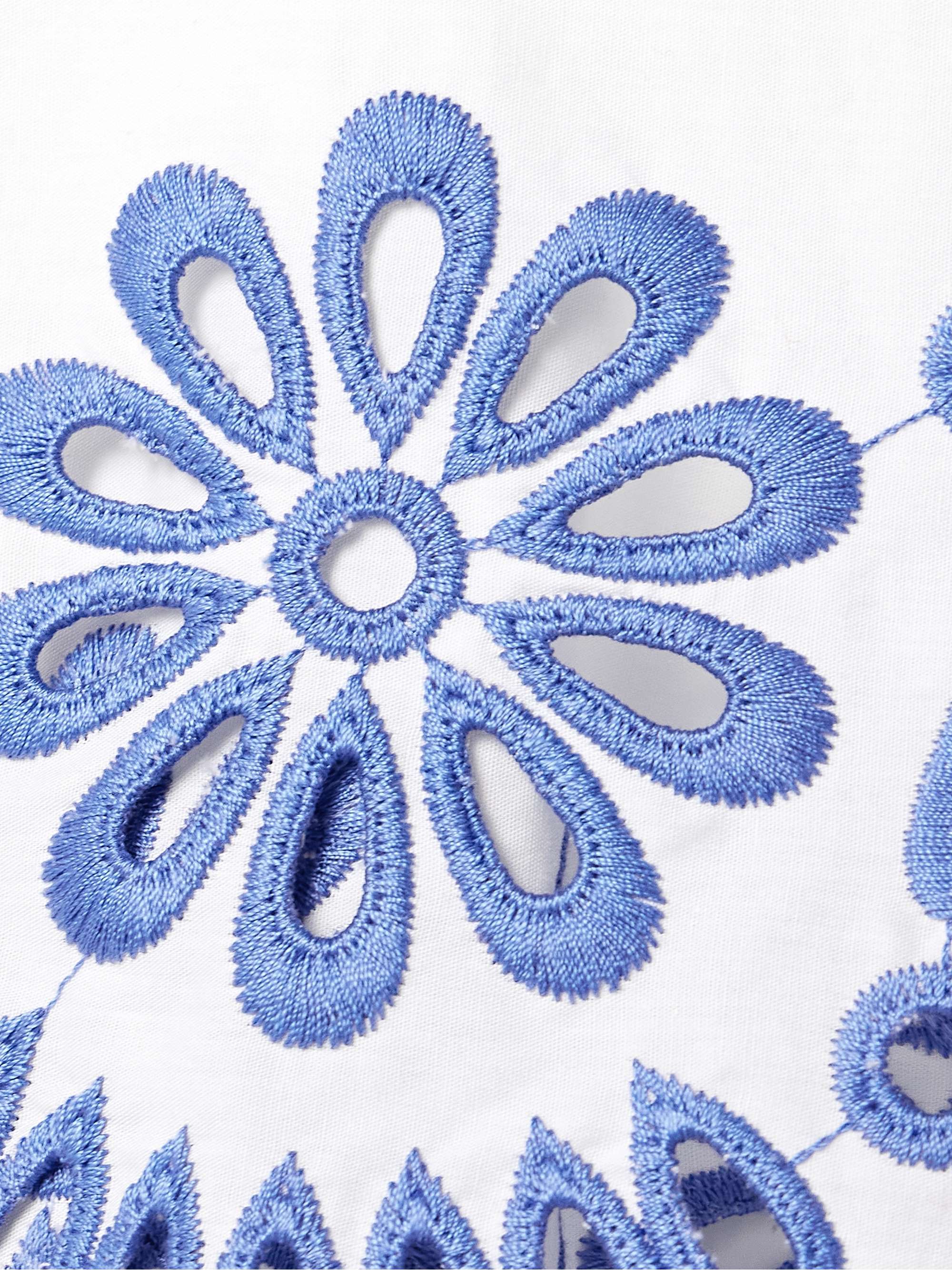 Assia cropped broderie anglaise-trimmed cotton-voile shirt view