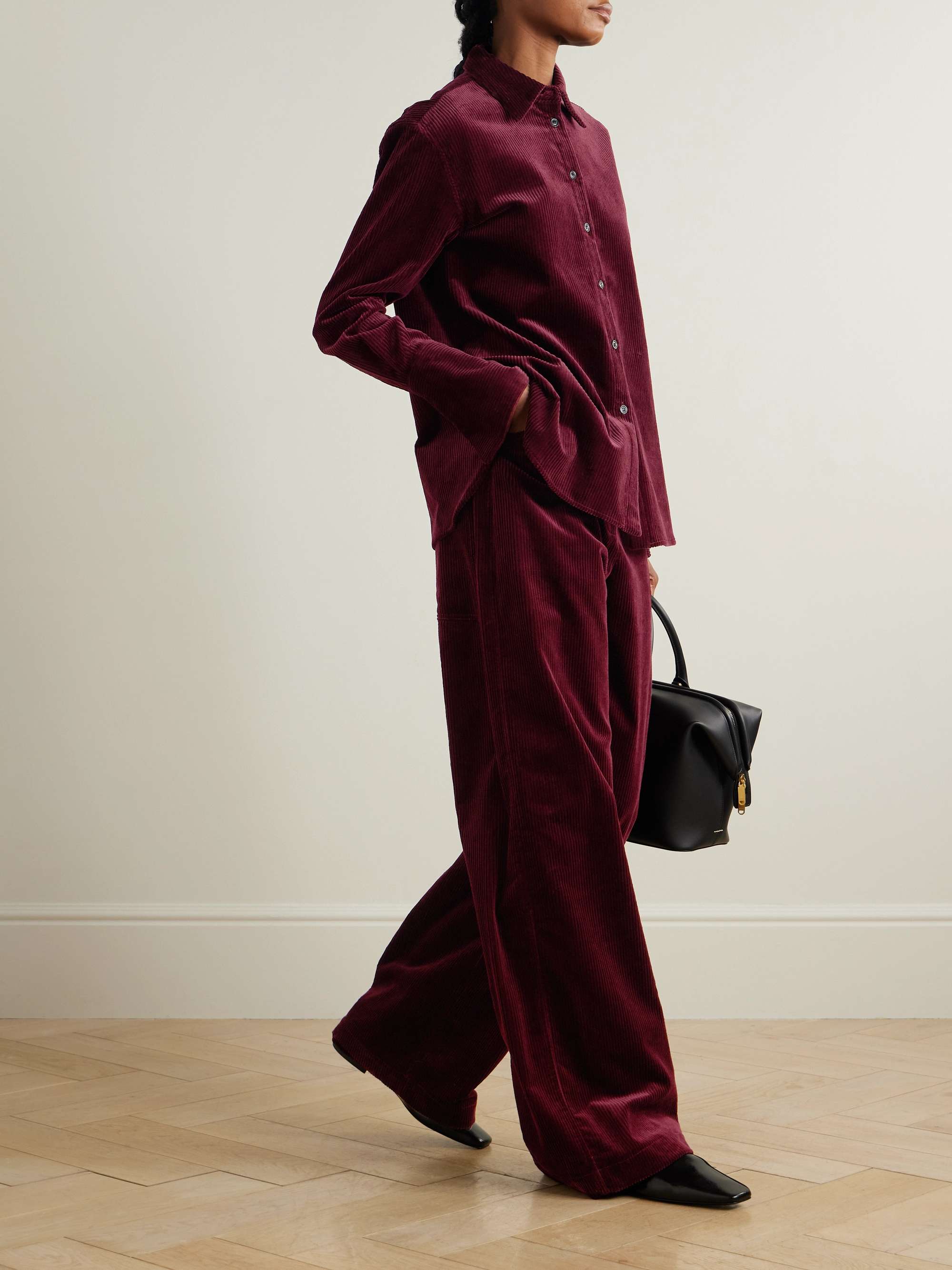 Organic cotton-corduroy straight-leg pants view
