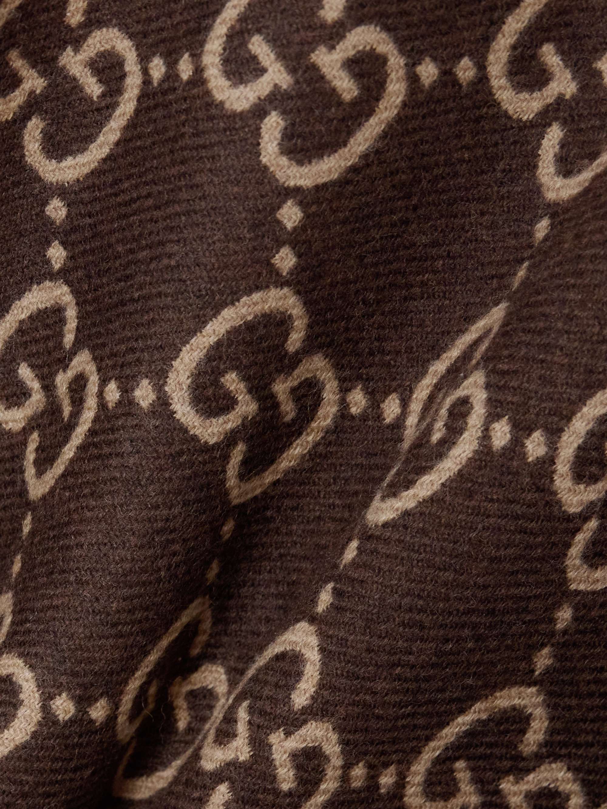 Fringed wool-jacquard wrap view