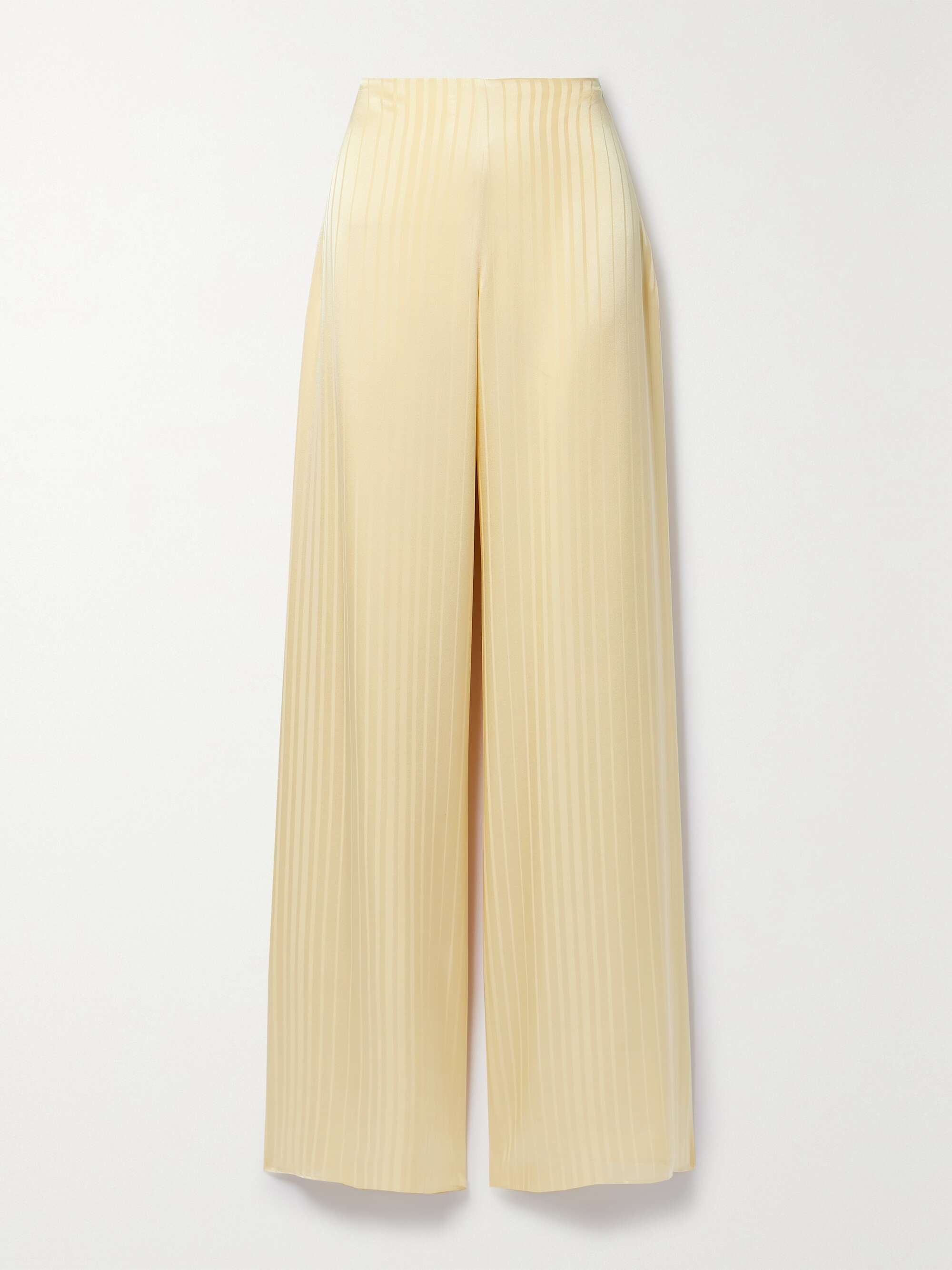 Dresden silk-satin jacquard wide-leg pants view