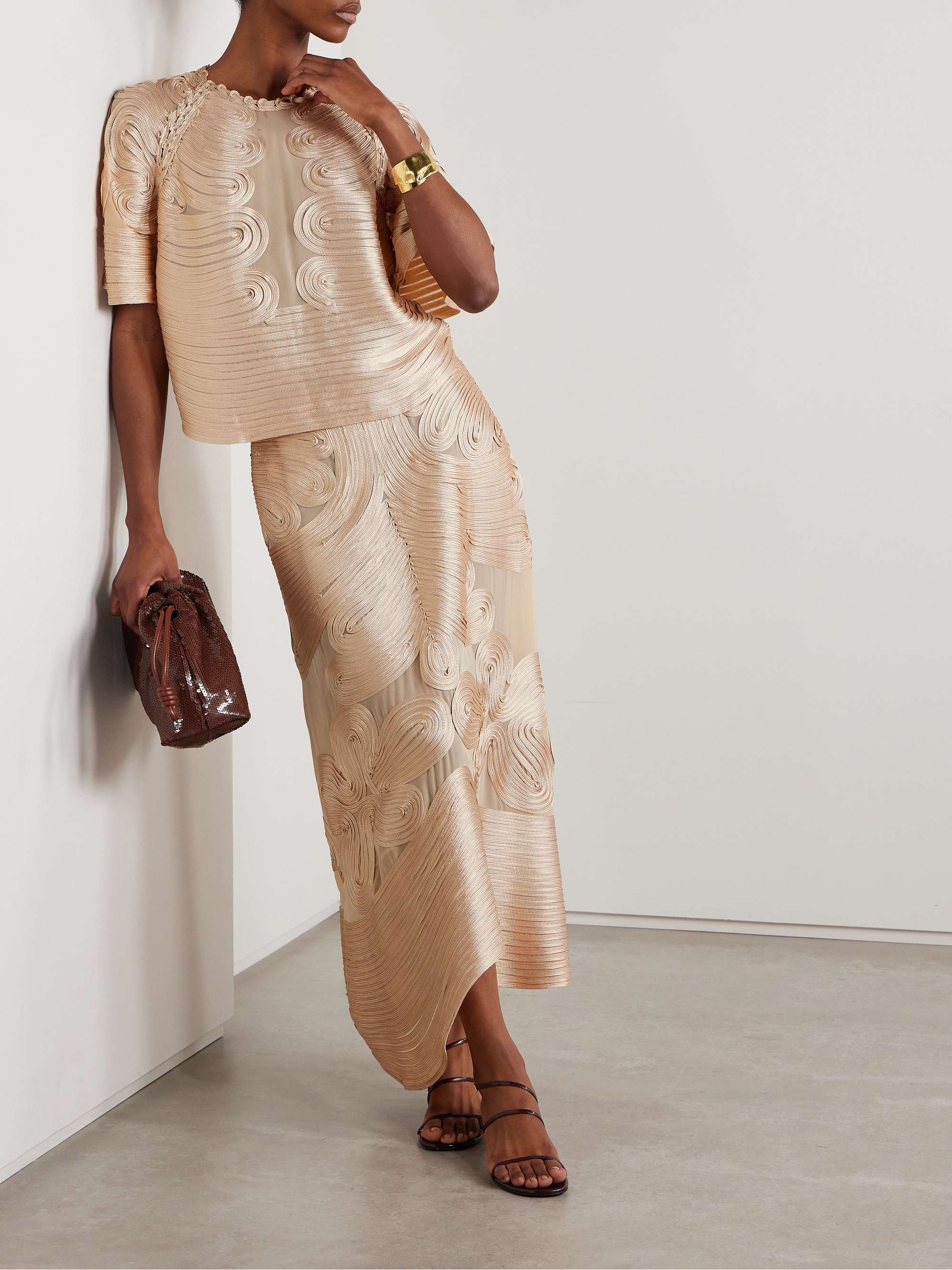 Marlo appliquéd silk-chiffon blouse view