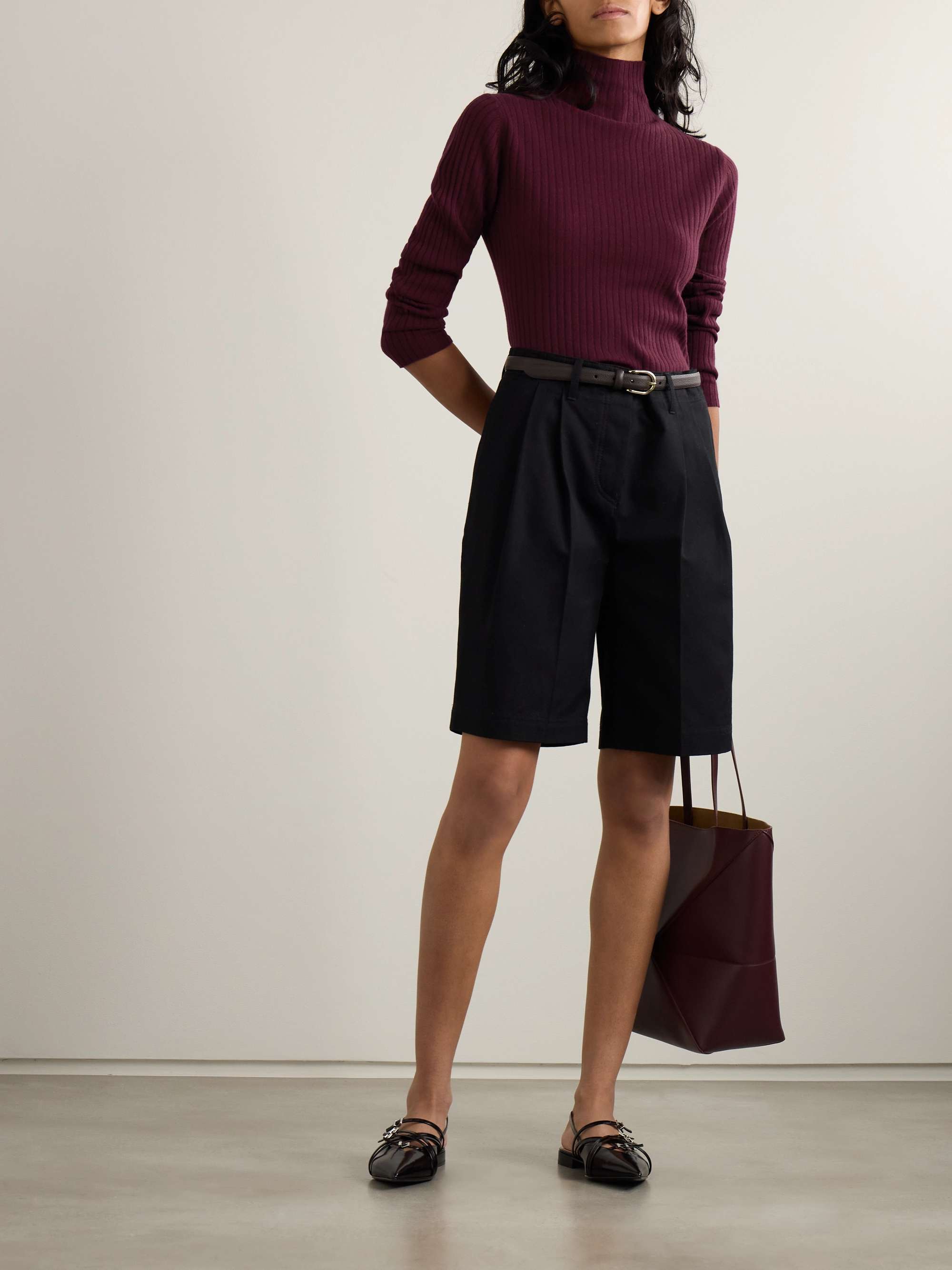 Ariana ribbed cashmere turtleneck sweater view