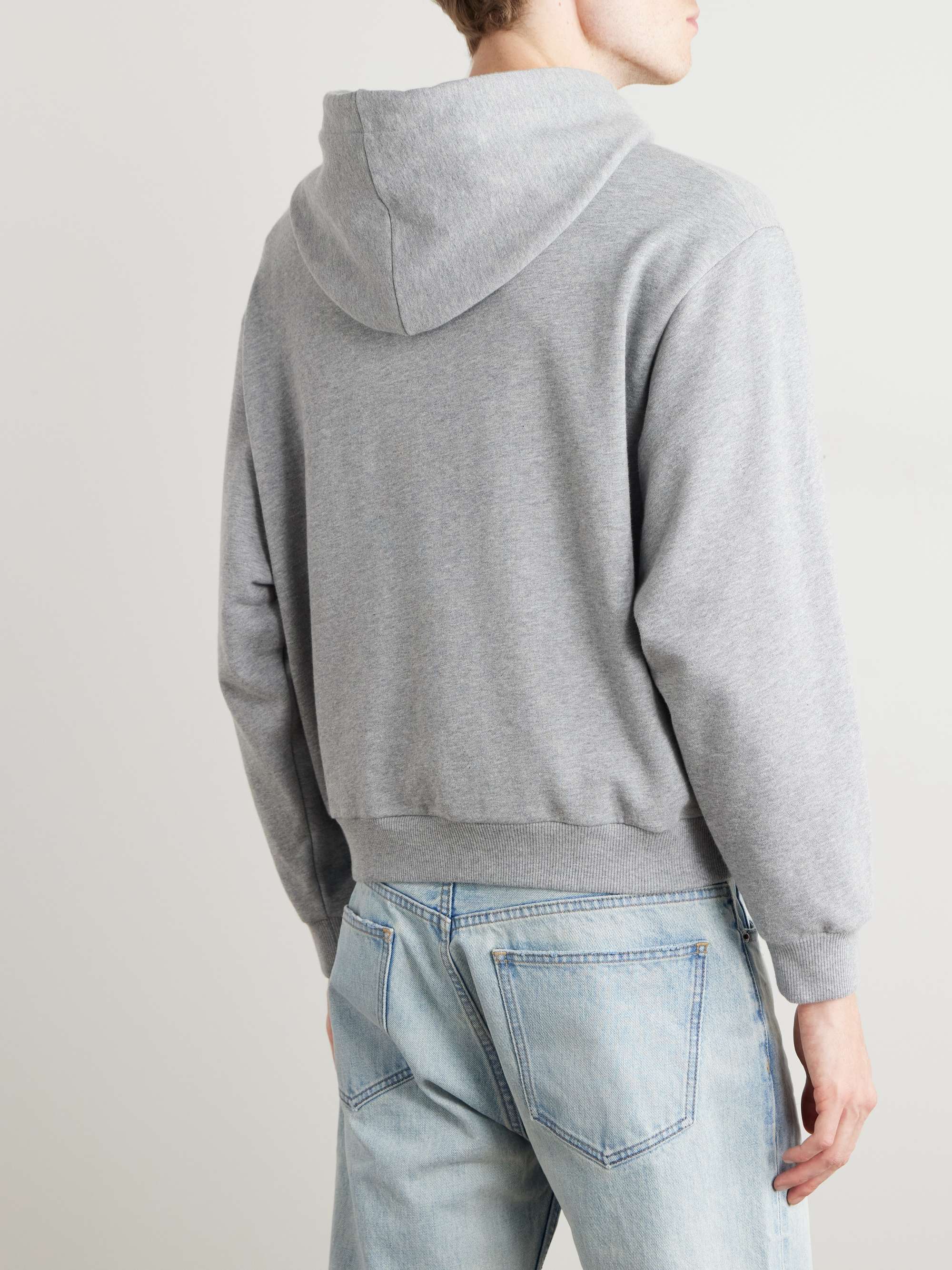Cropped Logo-Embroidered Cotton-Jersey Hoodie view