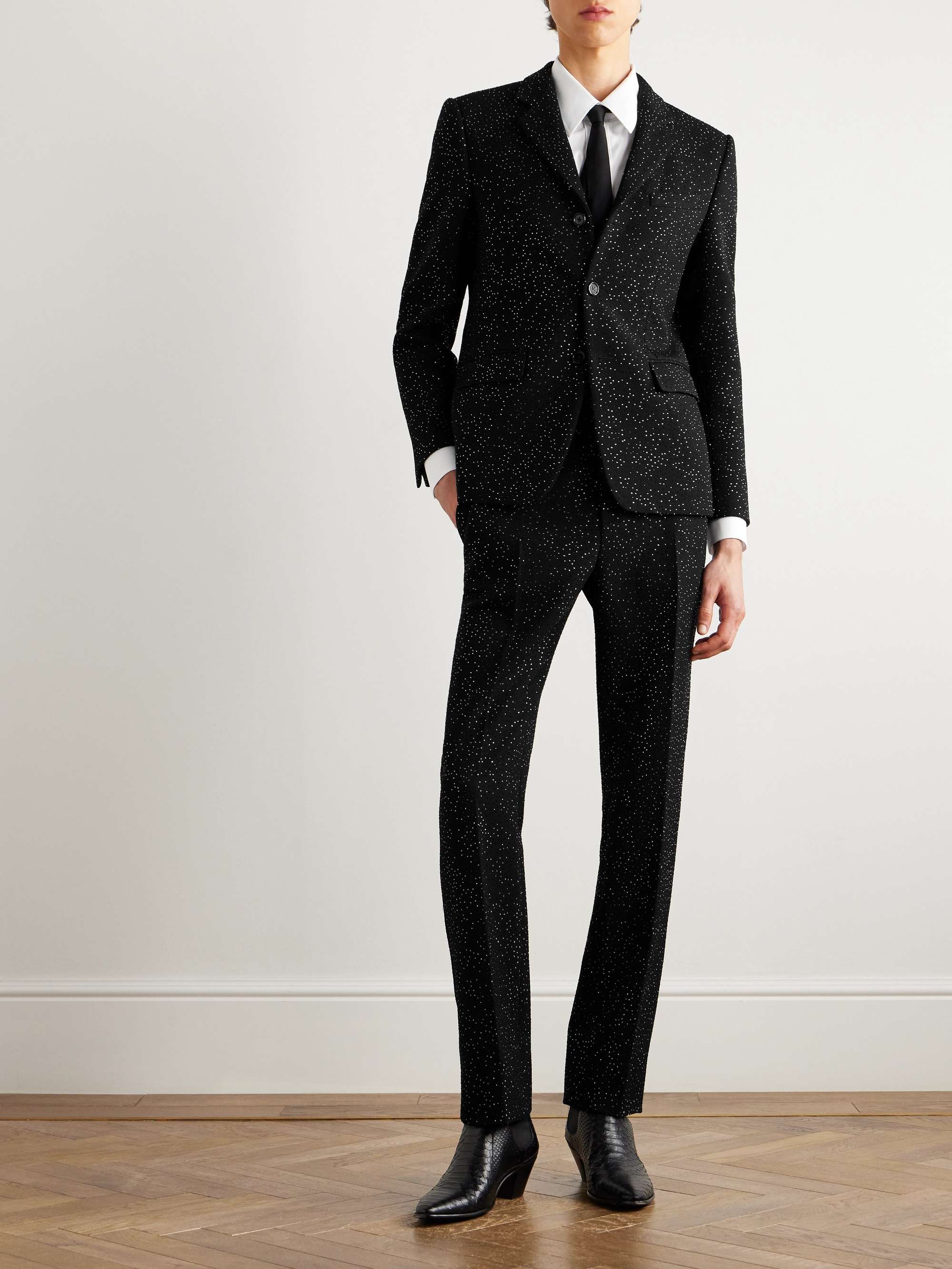 Slim-Fit Crystal-Embellished Wool-Twill Suit Jacket view