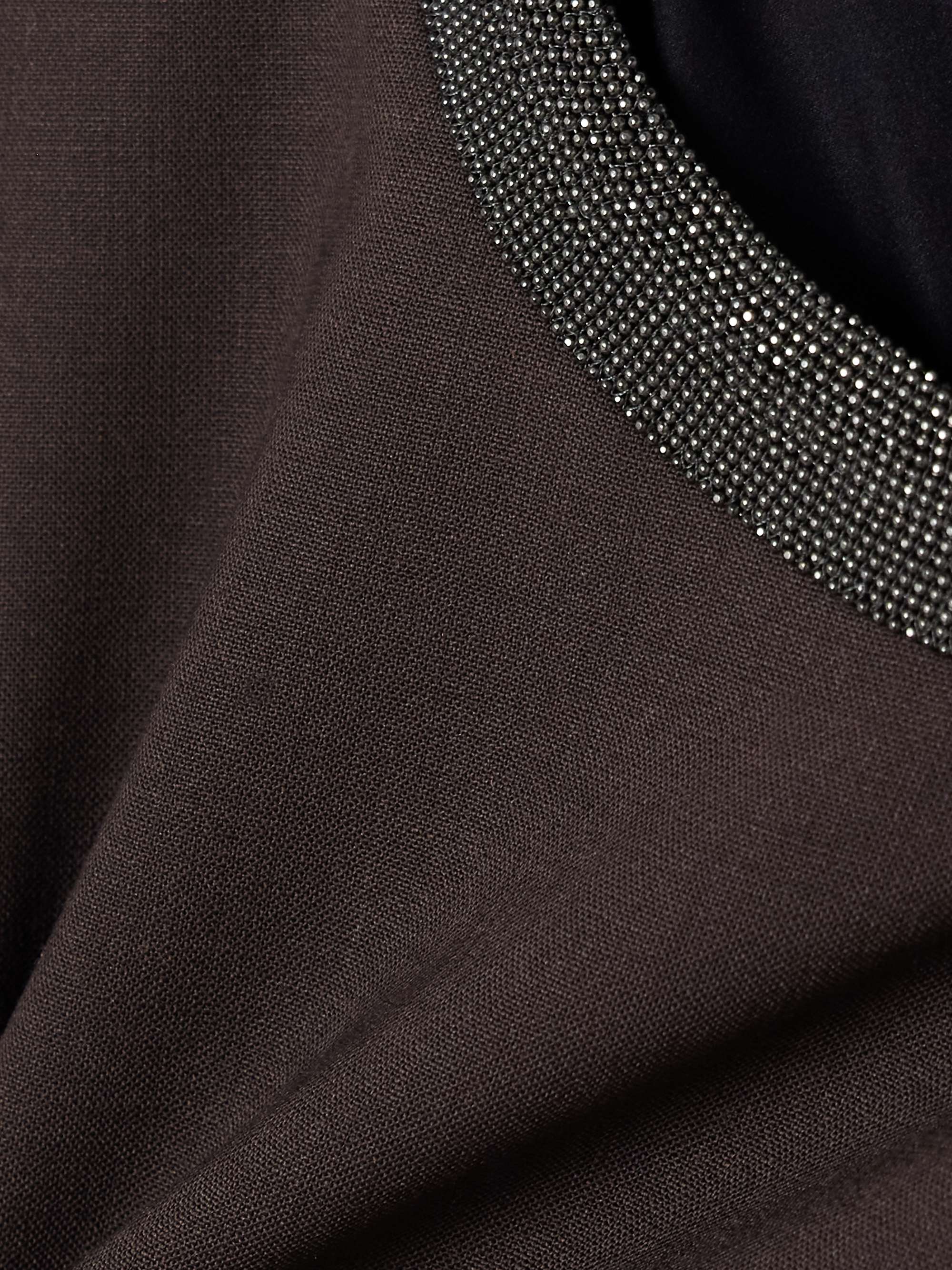 Embellished draped virgin wool-blend midi dress view