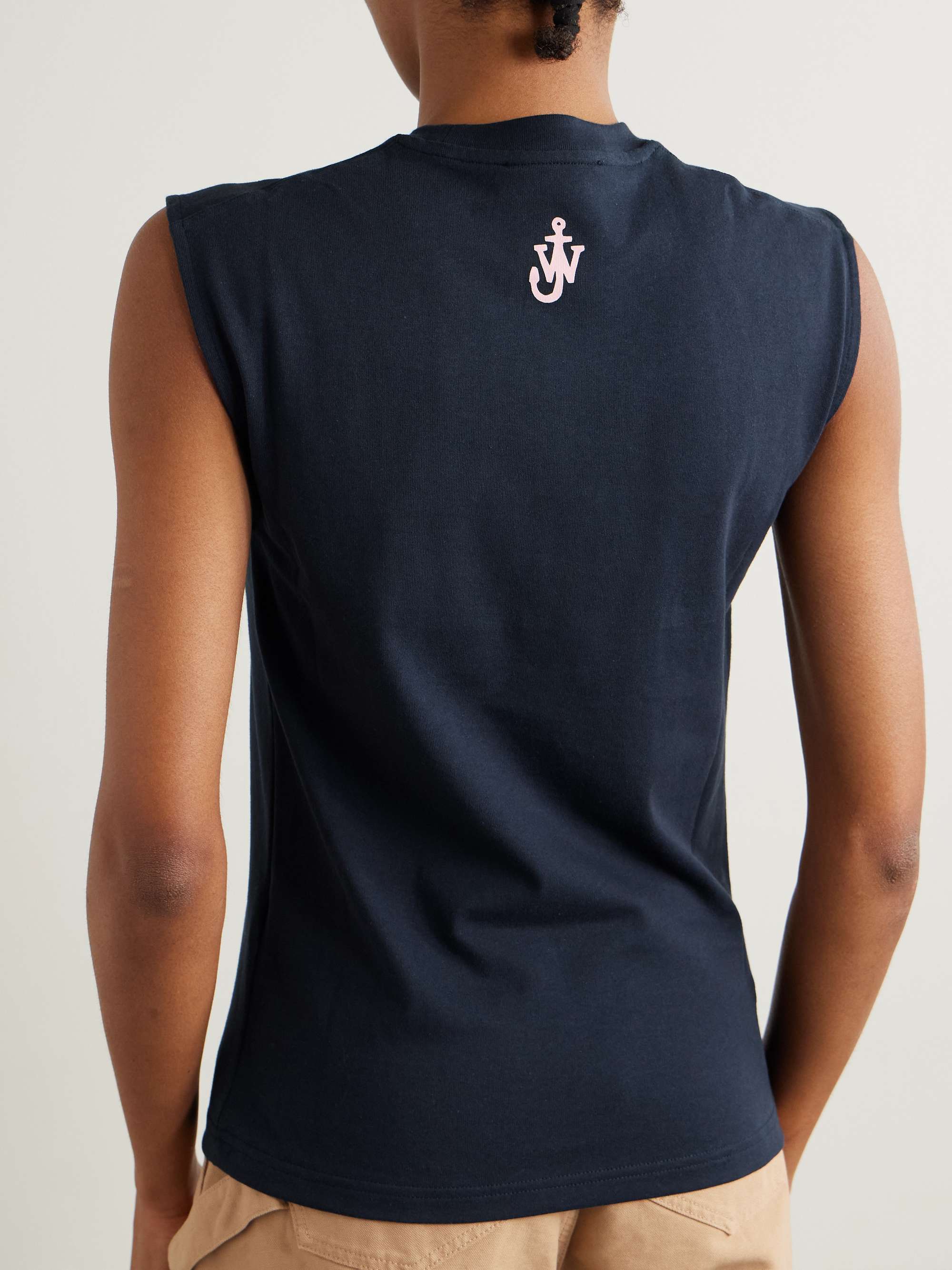 Look At Me printed cotton-jersey tank view