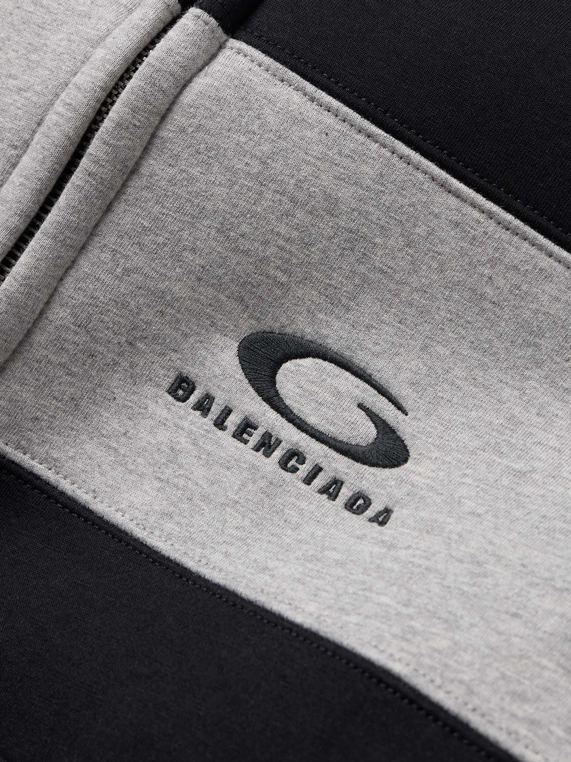 Logo-Embroidered Colour-Block Cotton-Jersey Hoodie view
