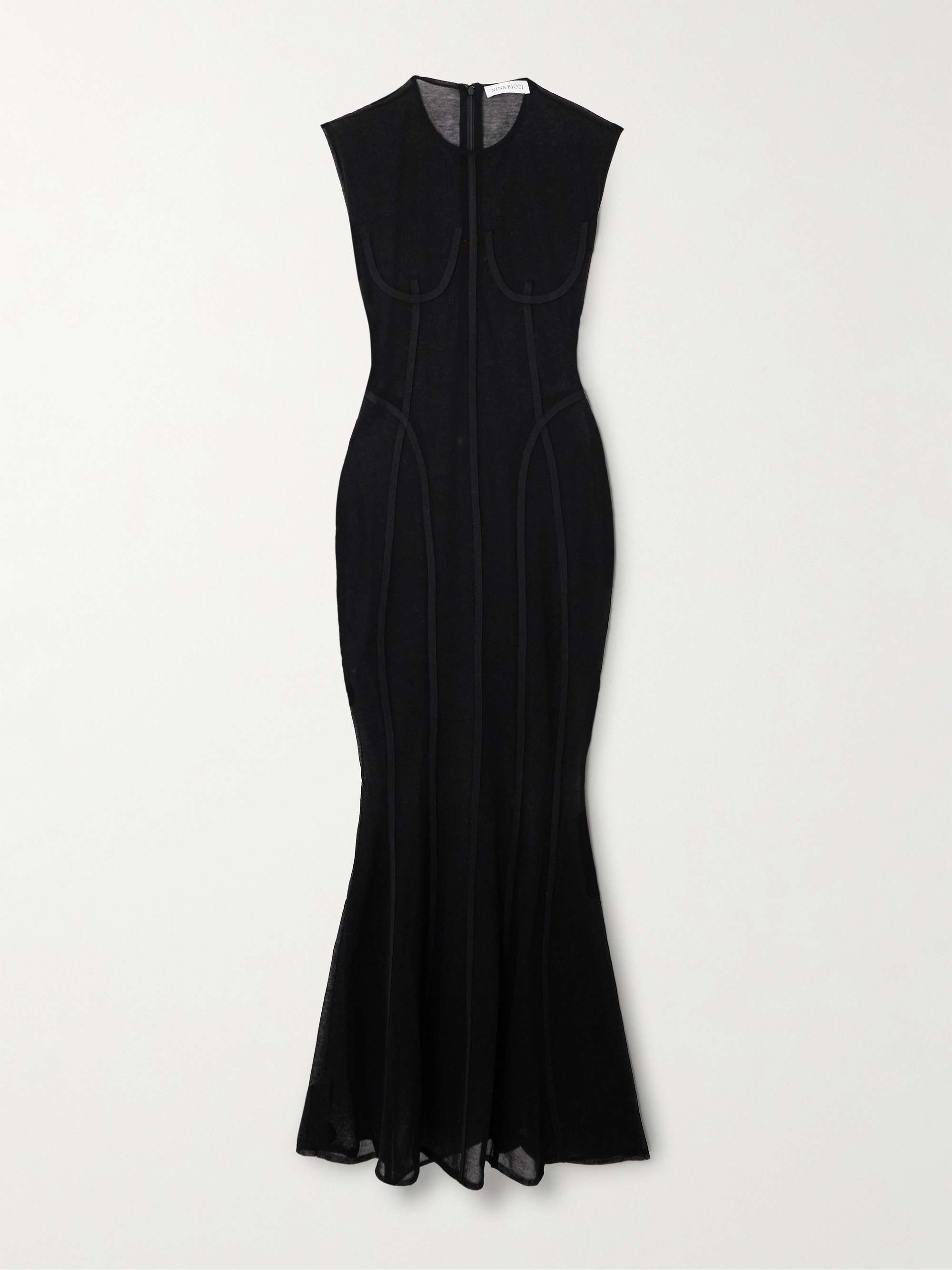 Paneled cotton-blend maxi dress view