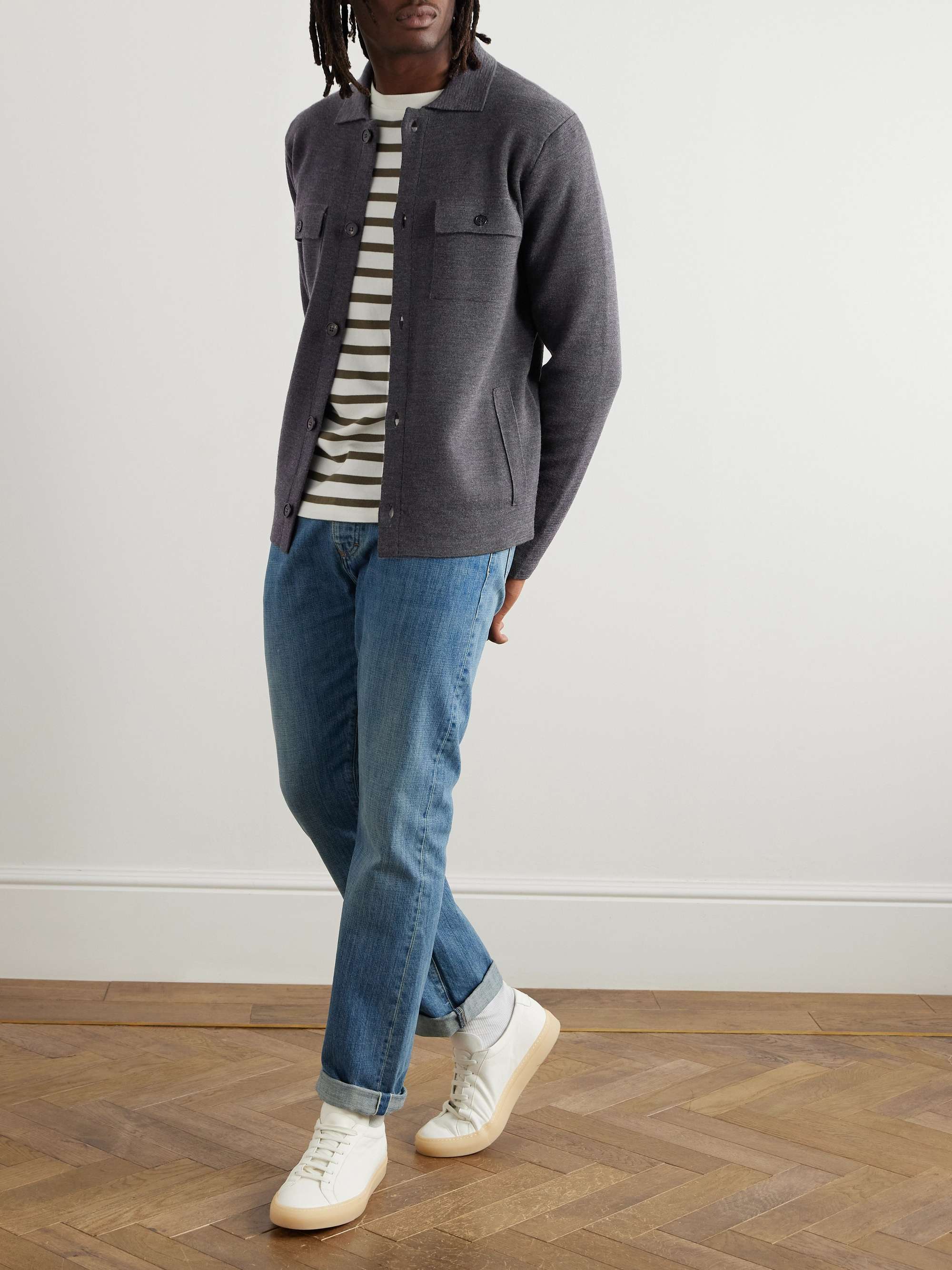 Slim-Fit Virgin Wool Overshirt view