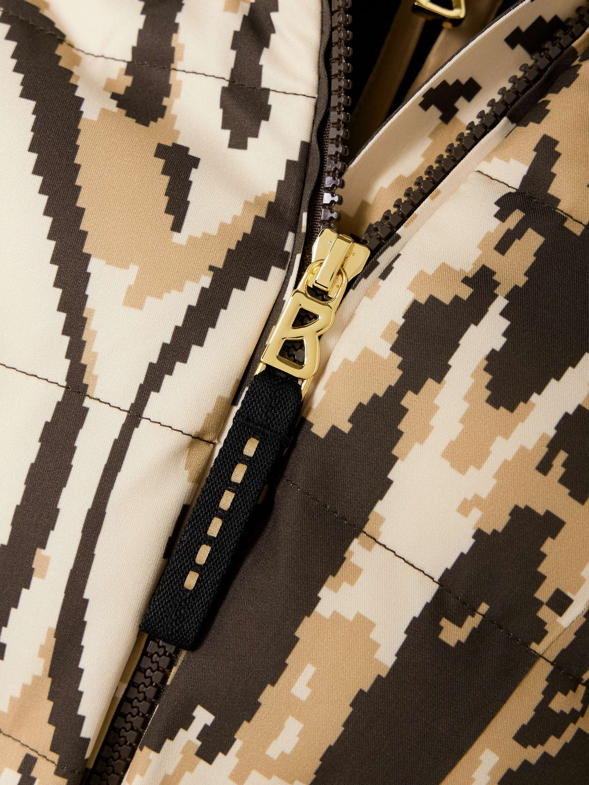 Ellya layered belted quilted leopard-print ski jacket view
