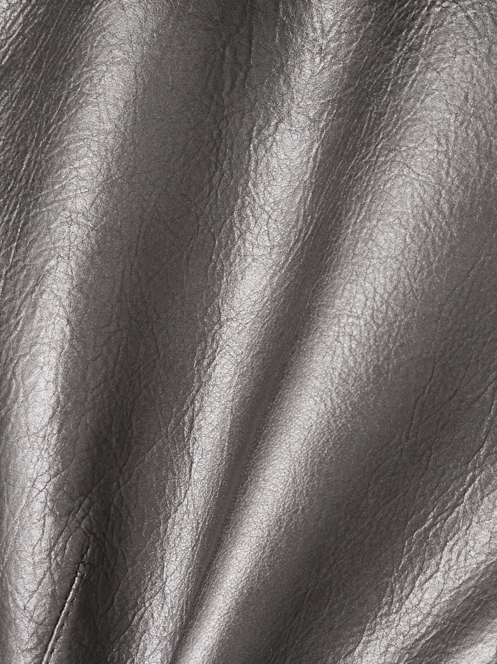 Naska metallic leather biker jacket view