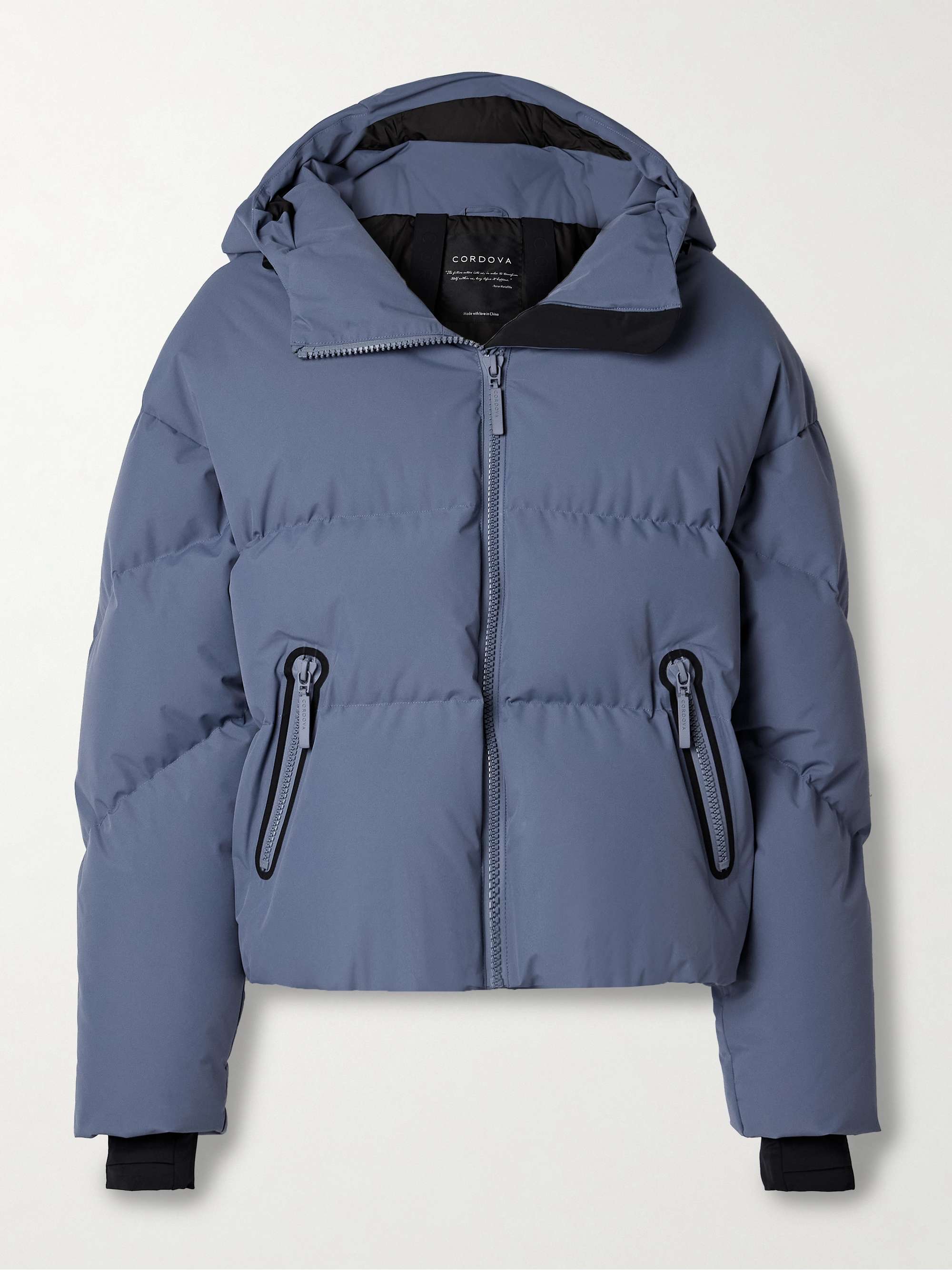 Meribel hooded quilted down ski jacket view