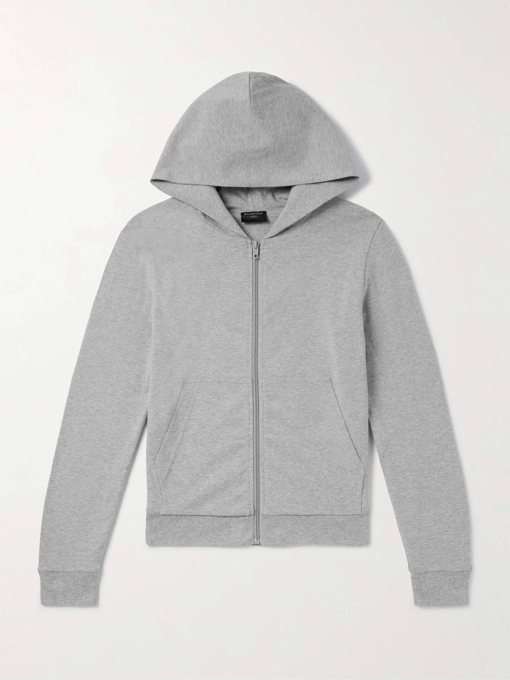 Slim-Fit Cotton-Blend Jersey Zip-Up Hoodie view