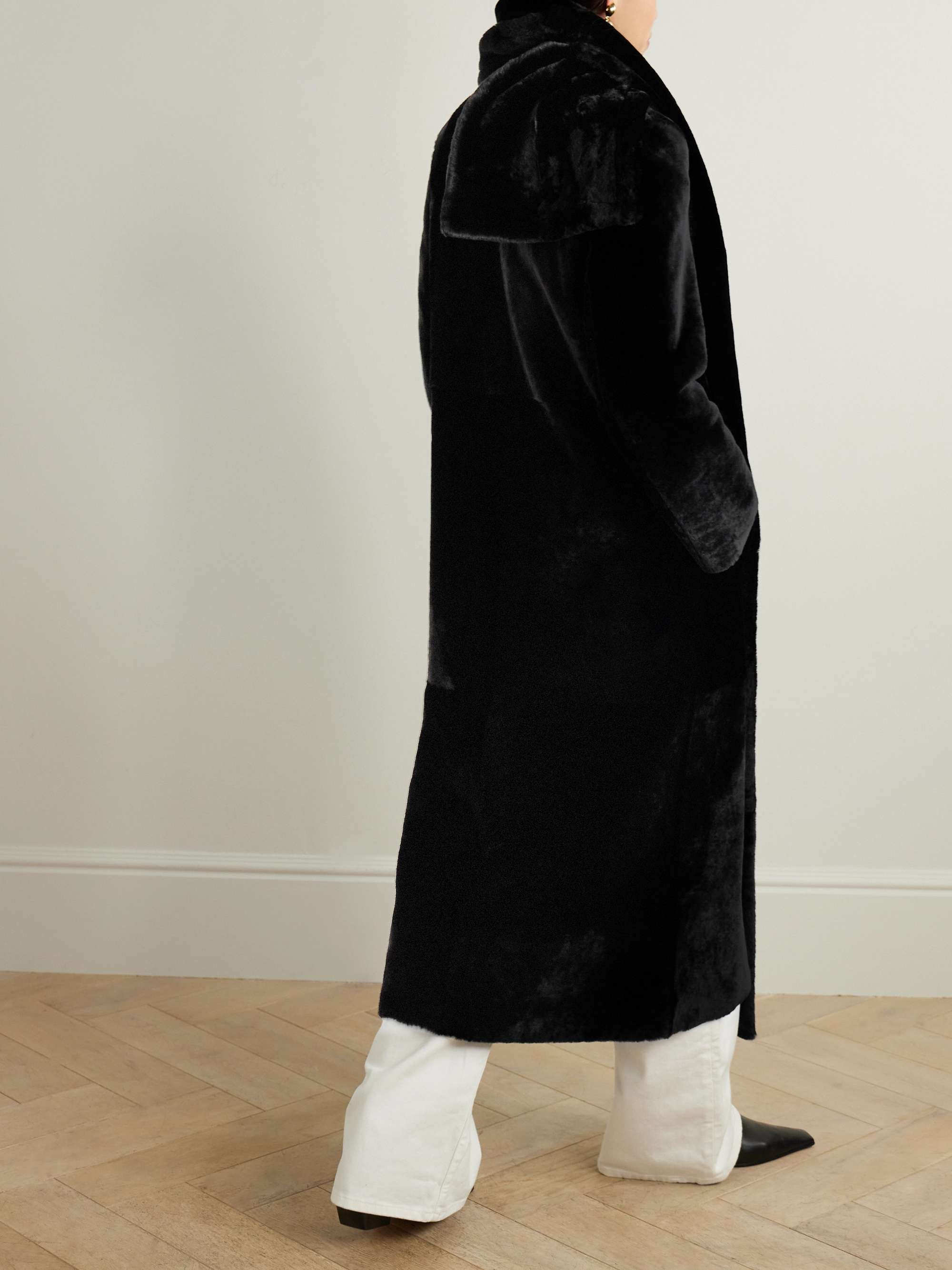 Daphne scarf-detailed shearling coat view