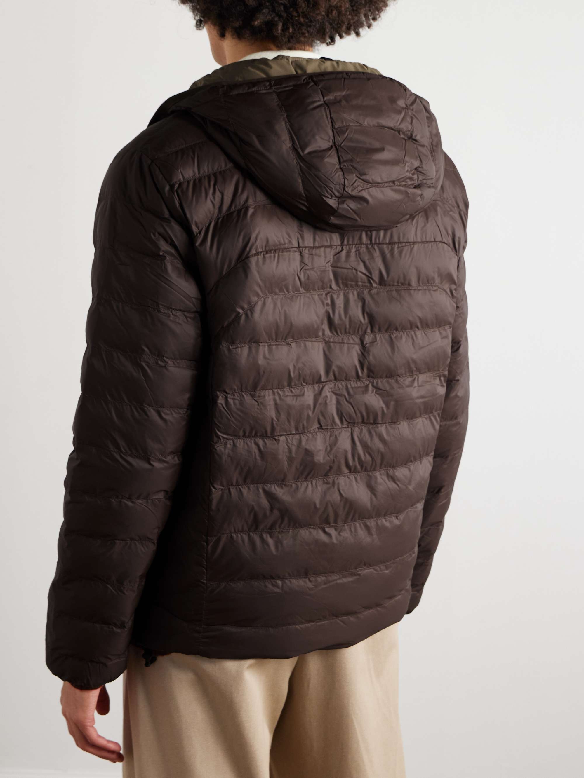 Logo-Embroidered Quilted Nylon Hooded Jacket view