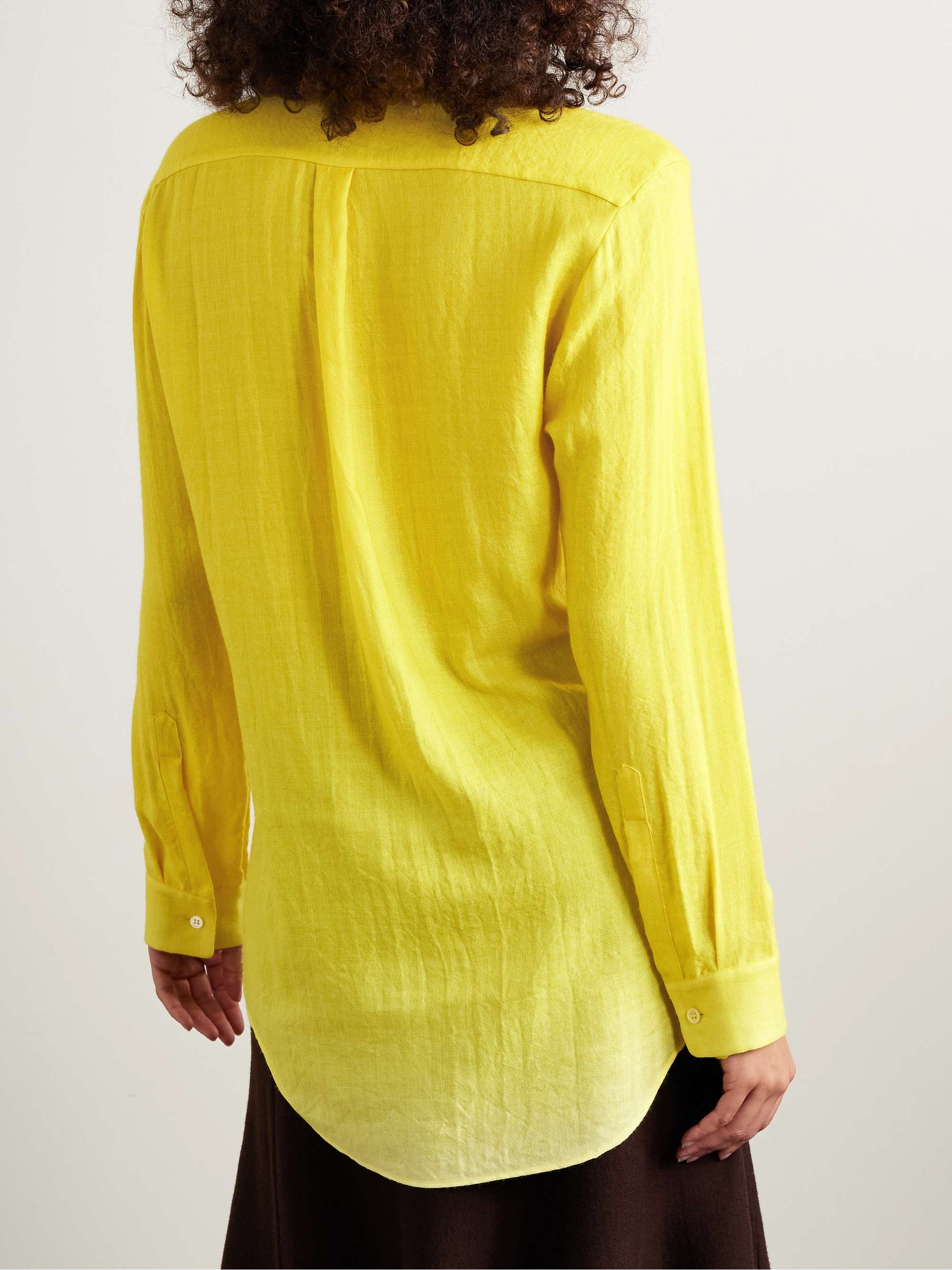 Reyes herringbone cashmere and silk-blend shirt view
