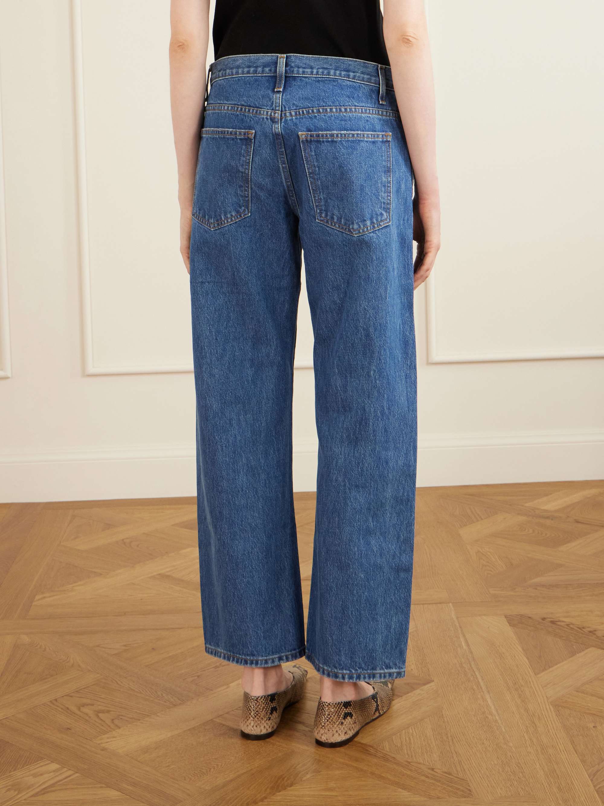 Kerrie distressed low-rise straight-leg jeans view