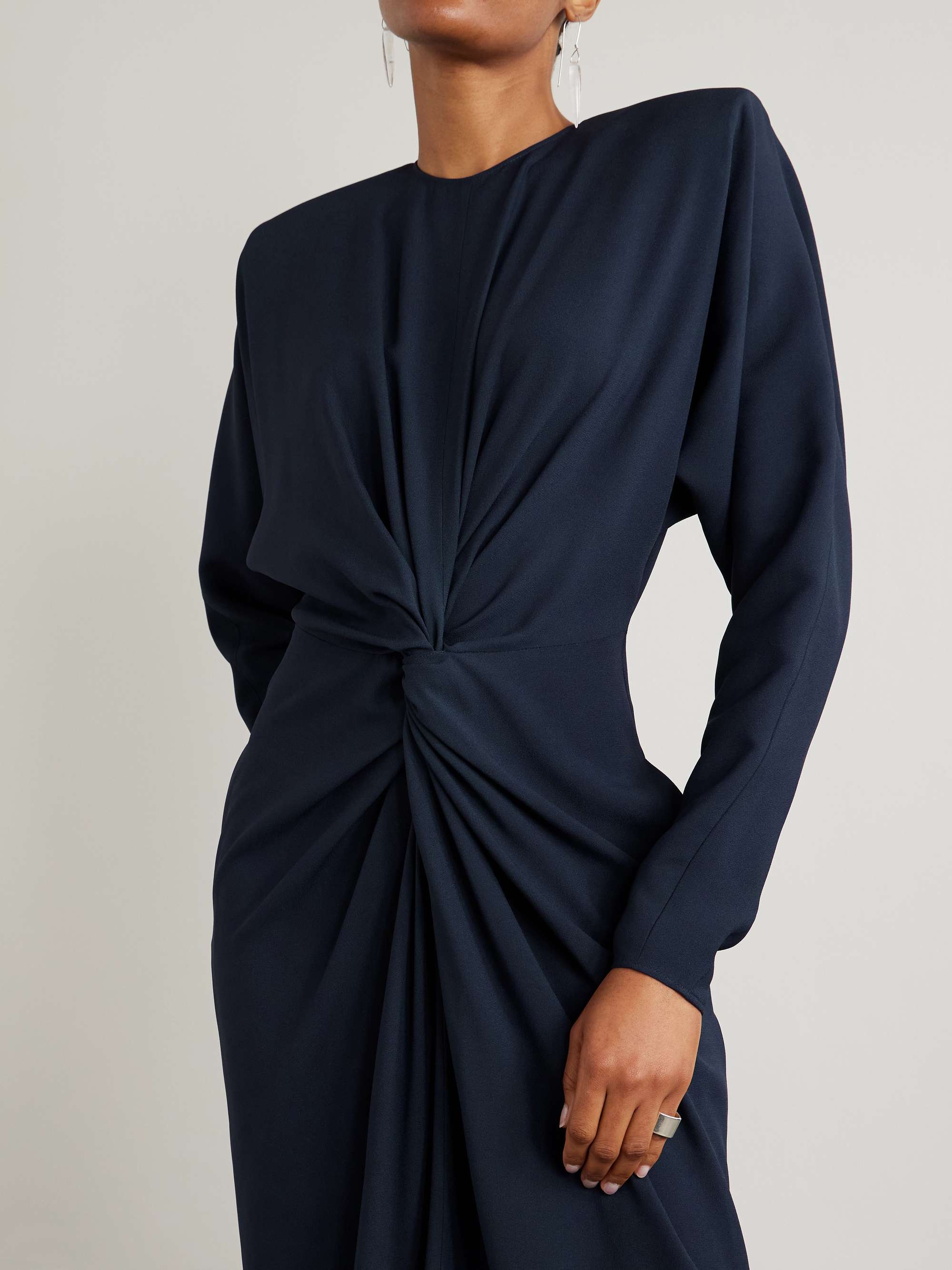Twist-front crepe midi dress view