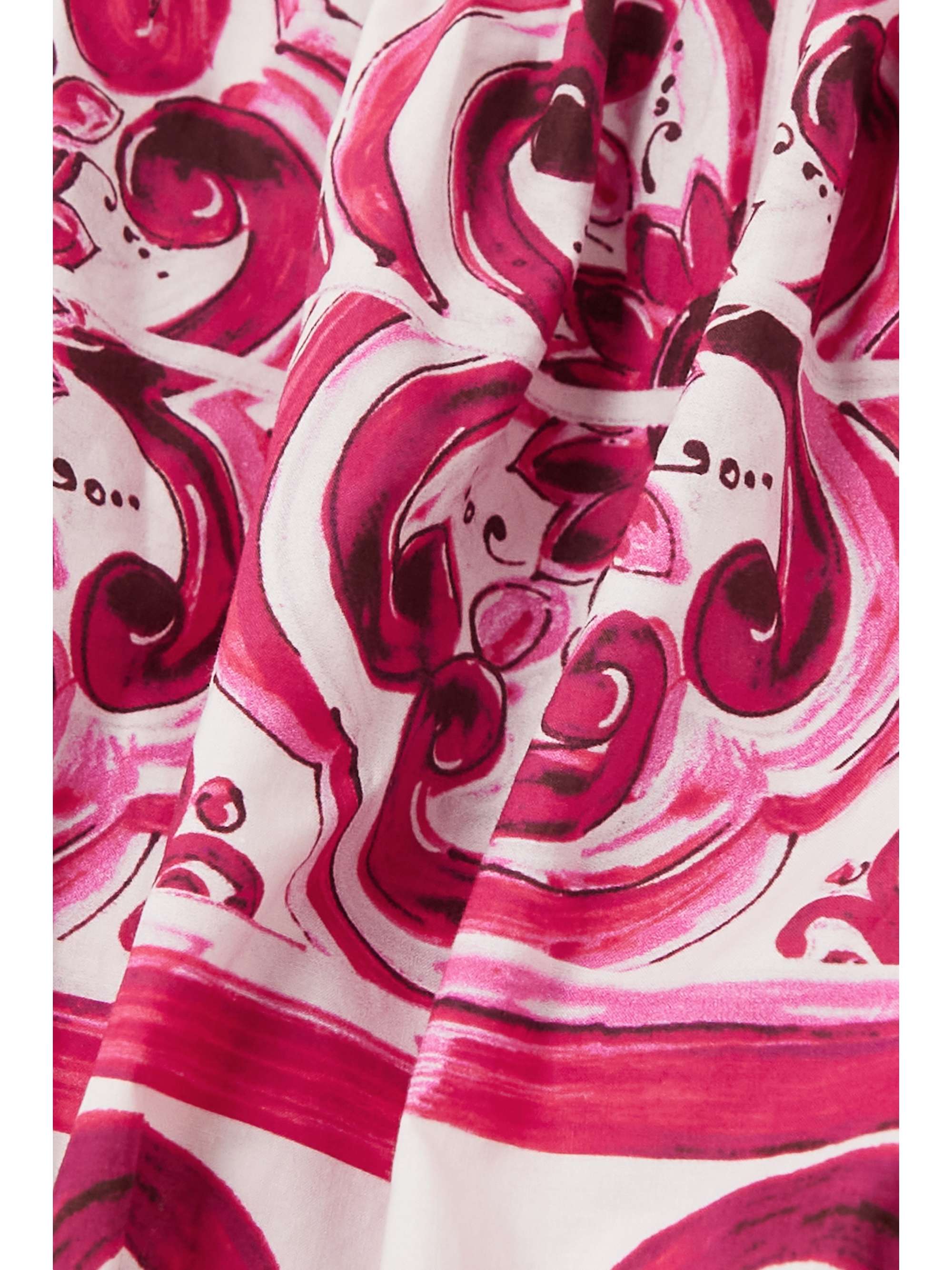 Maiolica off-the-shoulder printed cotton-poplin top view