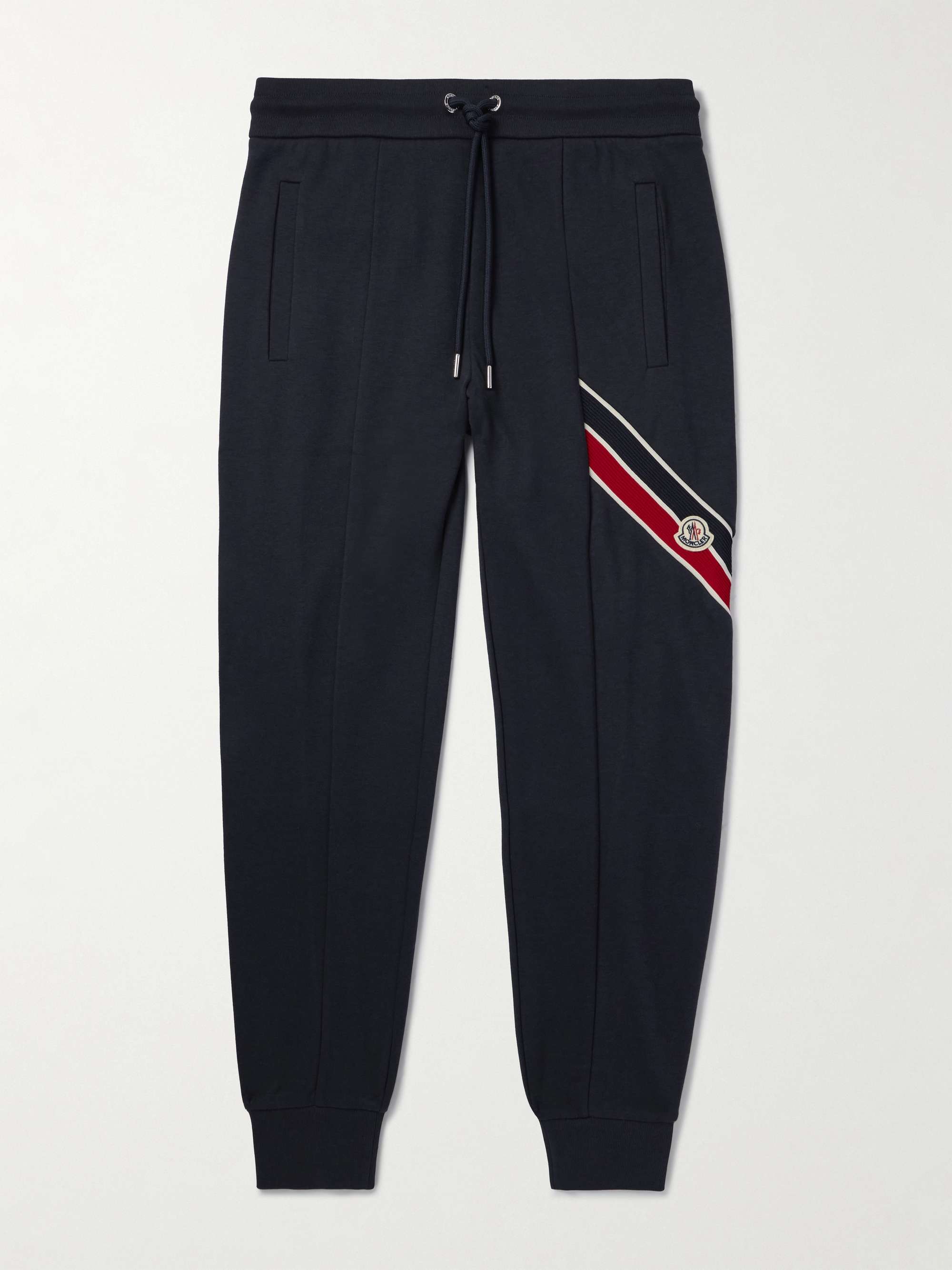Logo-Appliquéd Webbing-Trimmed Cotton-Blend Jersey Sweatpants view